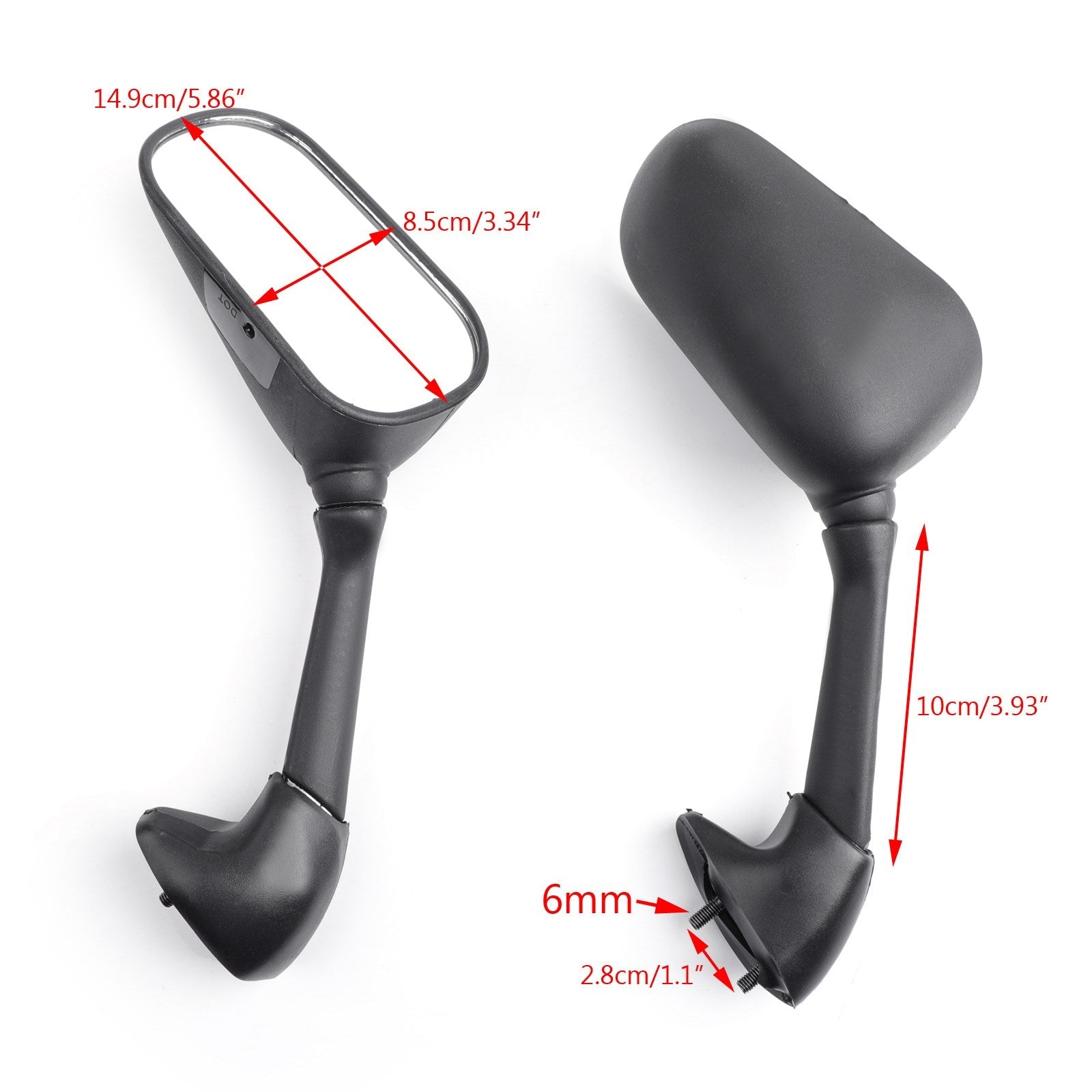 2003-2005 YAMAHA YZF R6 600cc High-revving engine Mirrors Generic