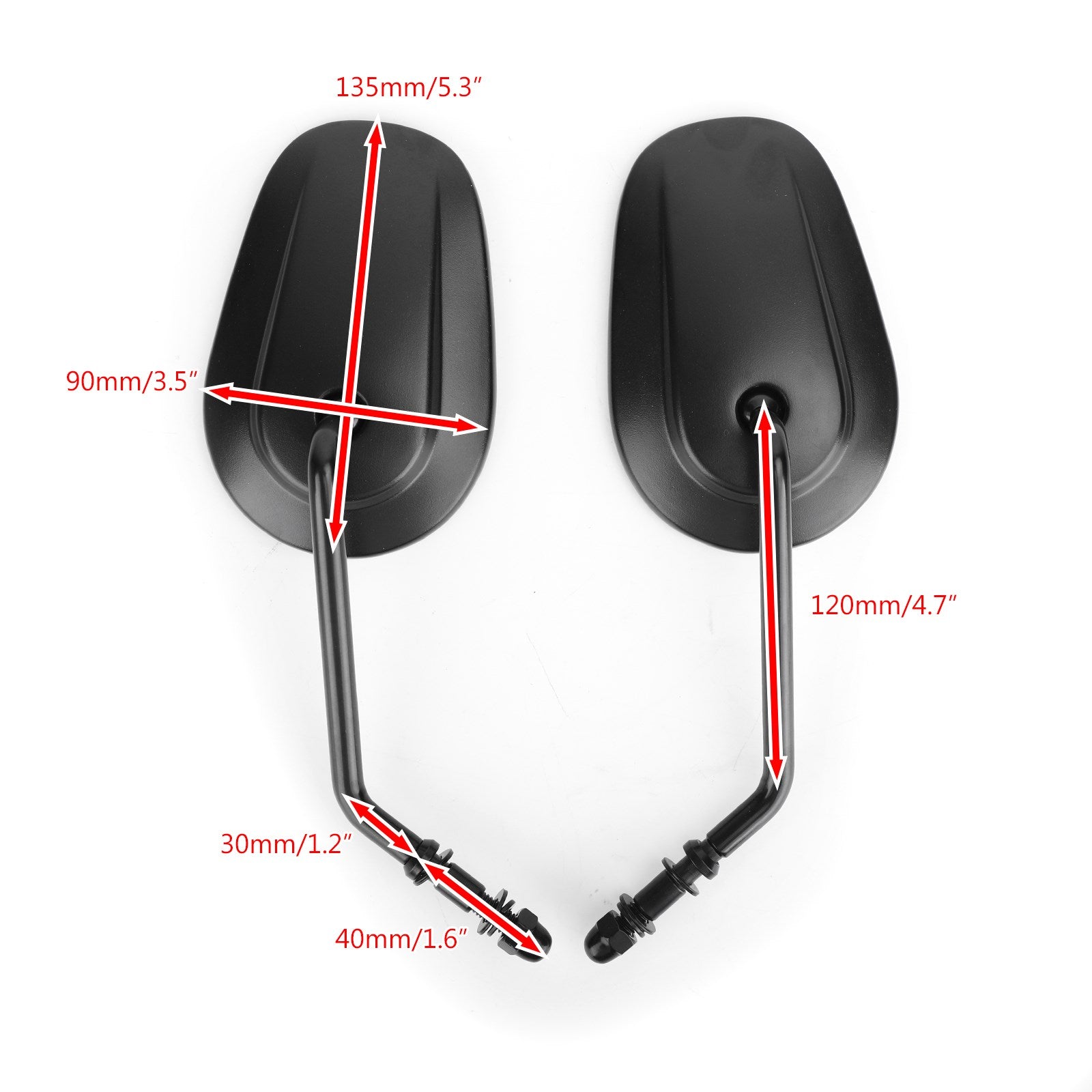 BAKSIKTIGE SPEIL PAR KROM for Harley Road Street Glide Softail XL883 1200