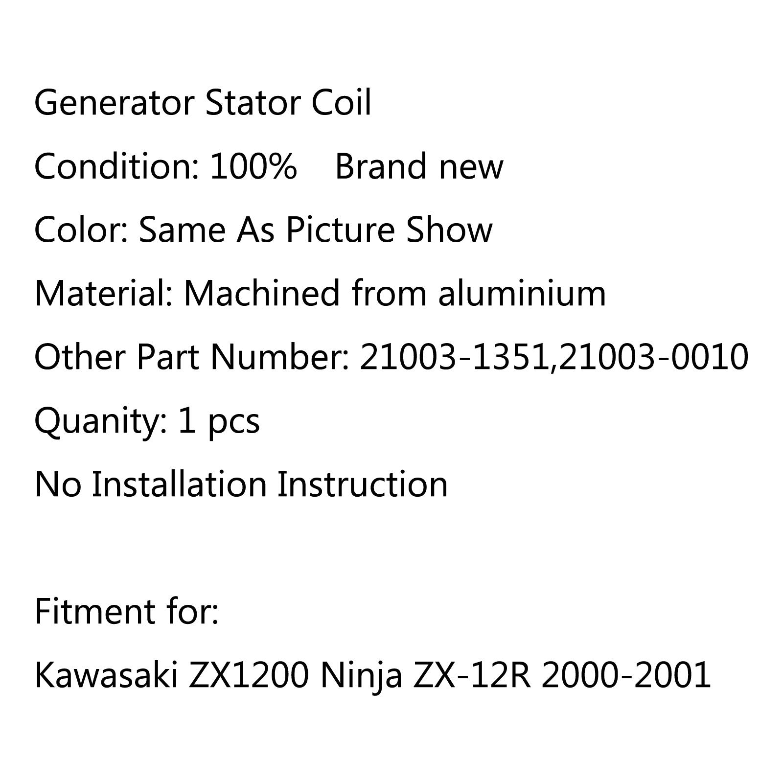 Bobine de stator de générateur Kawasaki ZX1200 Ninja ZX-12R 2000-2014 21003-1351 générique