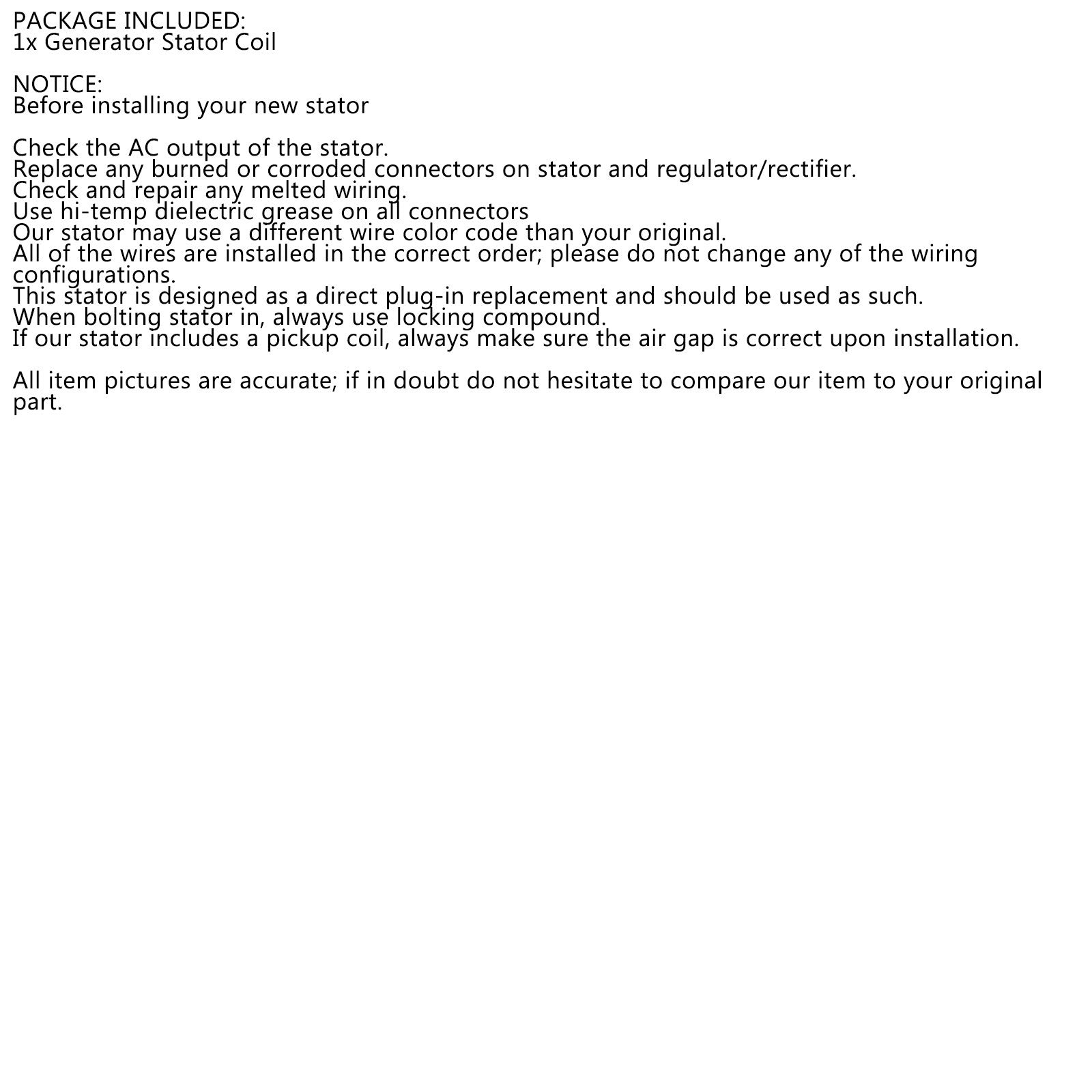 Générateur de stator pour Yamaha Waverunner VX 1100 Deluxe Cruiser Sport 2005-2015 générique