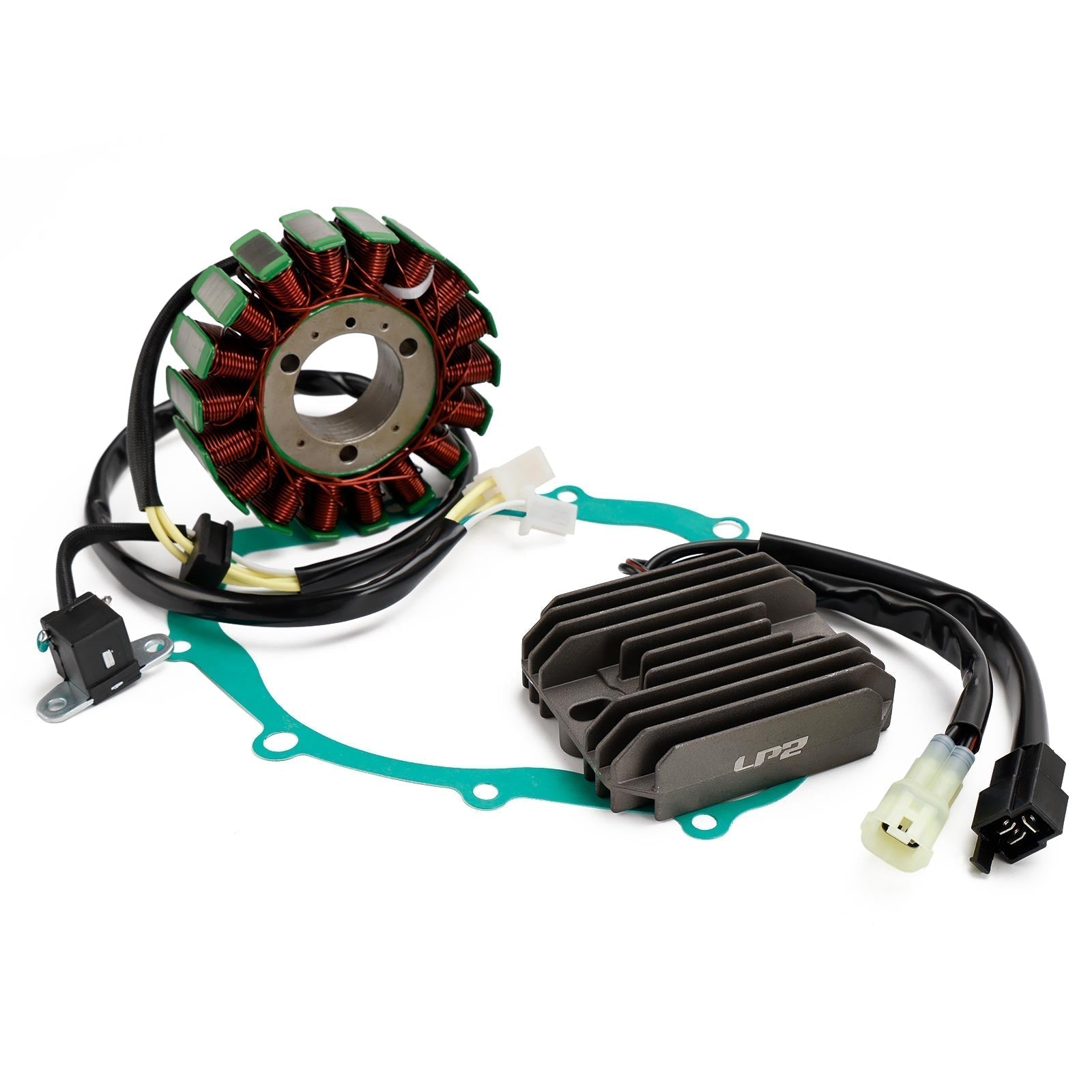 2007-2010 Suzuki DL650 ABS V-Strom (Model K7) Magneto Coil Stator + Voltage Regulator + Gasket Assy 32101-17G00
