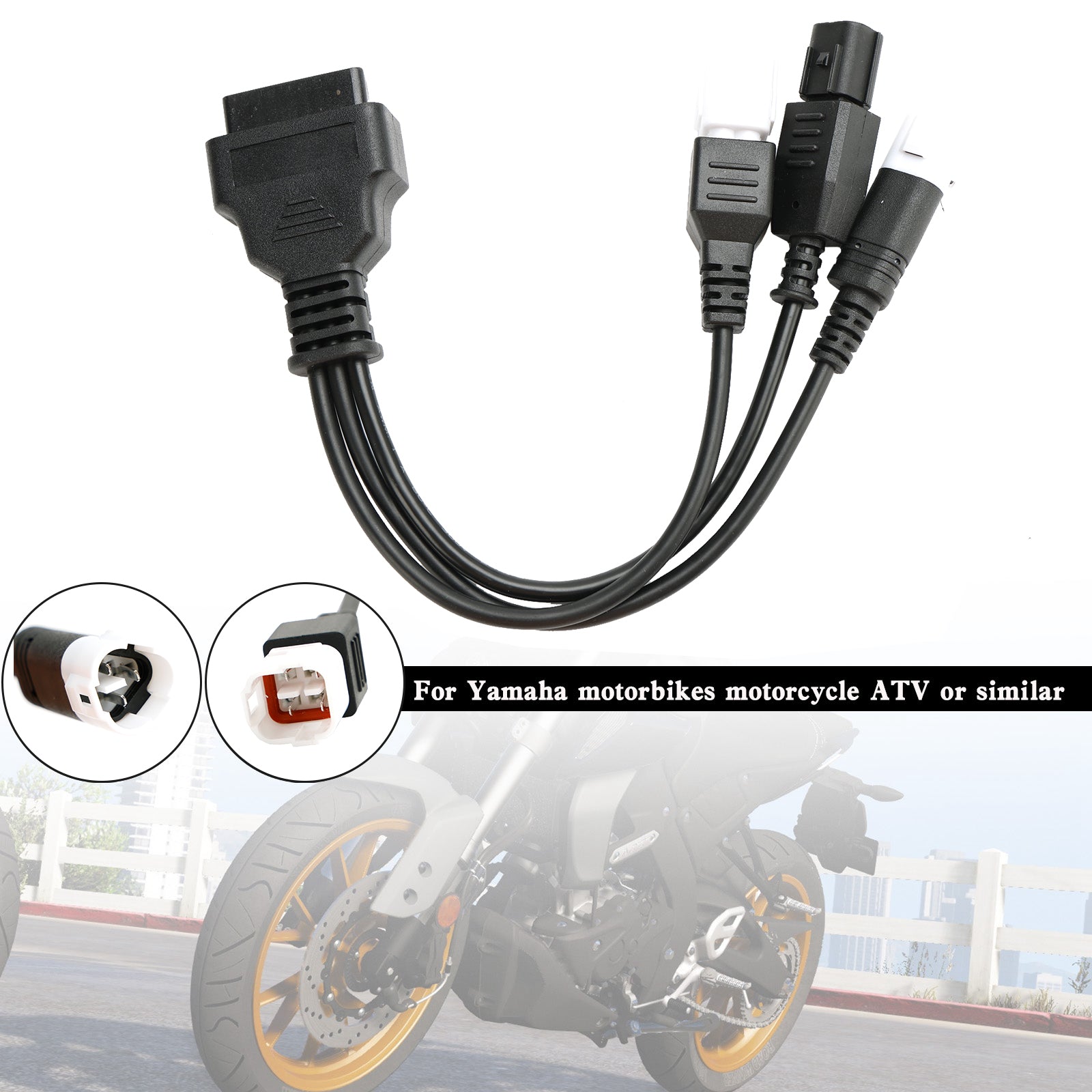 3-pins 4-pins 2in1 OBD2 diagnostische adapterconnector voor Yamaha-motorfiets