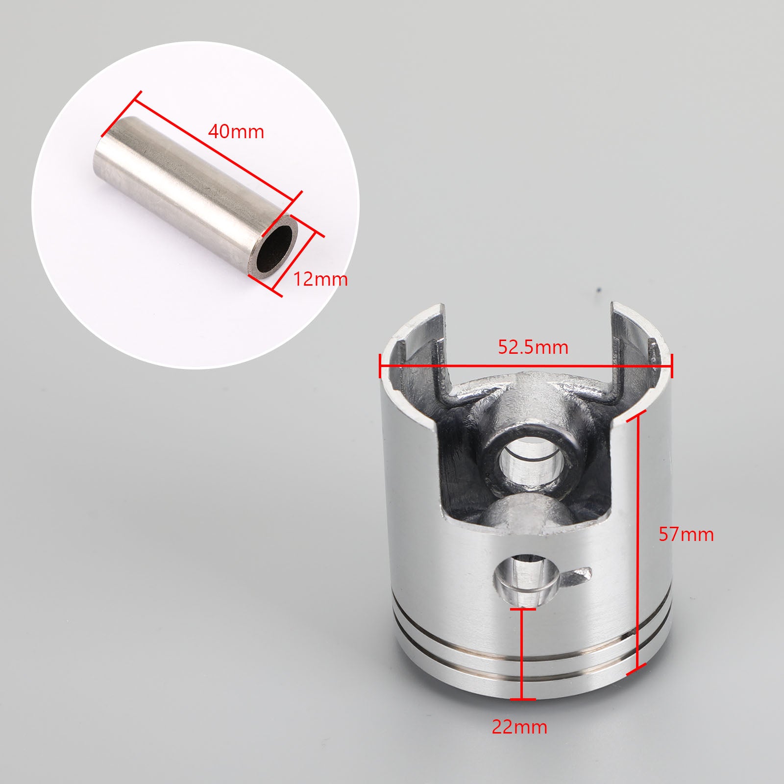 Kit piston & Jeu de segments compatible avec Suzuki AH AG 100 Address V100 91 - 00 STD (52,50 mm) 0,25 mm (52,75 mm) 0,50 mm (53 mm) Alésage générique