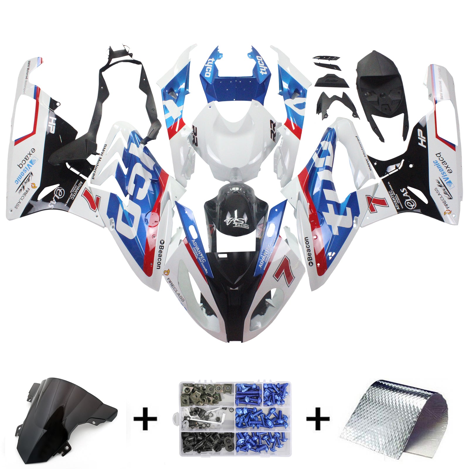 2015-2016 BMW S1000RR INSIMECTION CAURING Kit de carrosserie Plastique ABS Générique