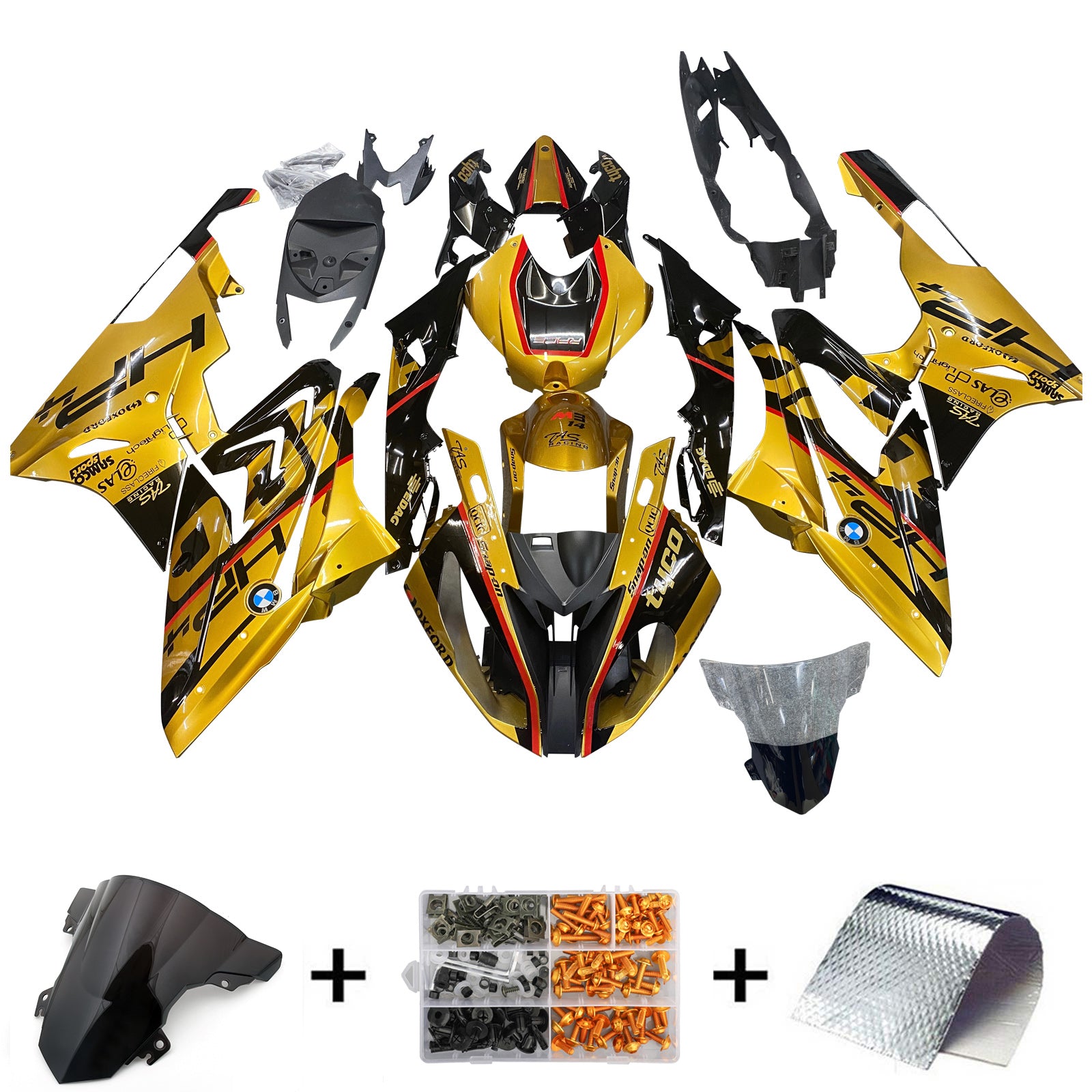 2015-2016 BMW S1000RR Kit de carénage d'injection carrosserie plastique ABS #151