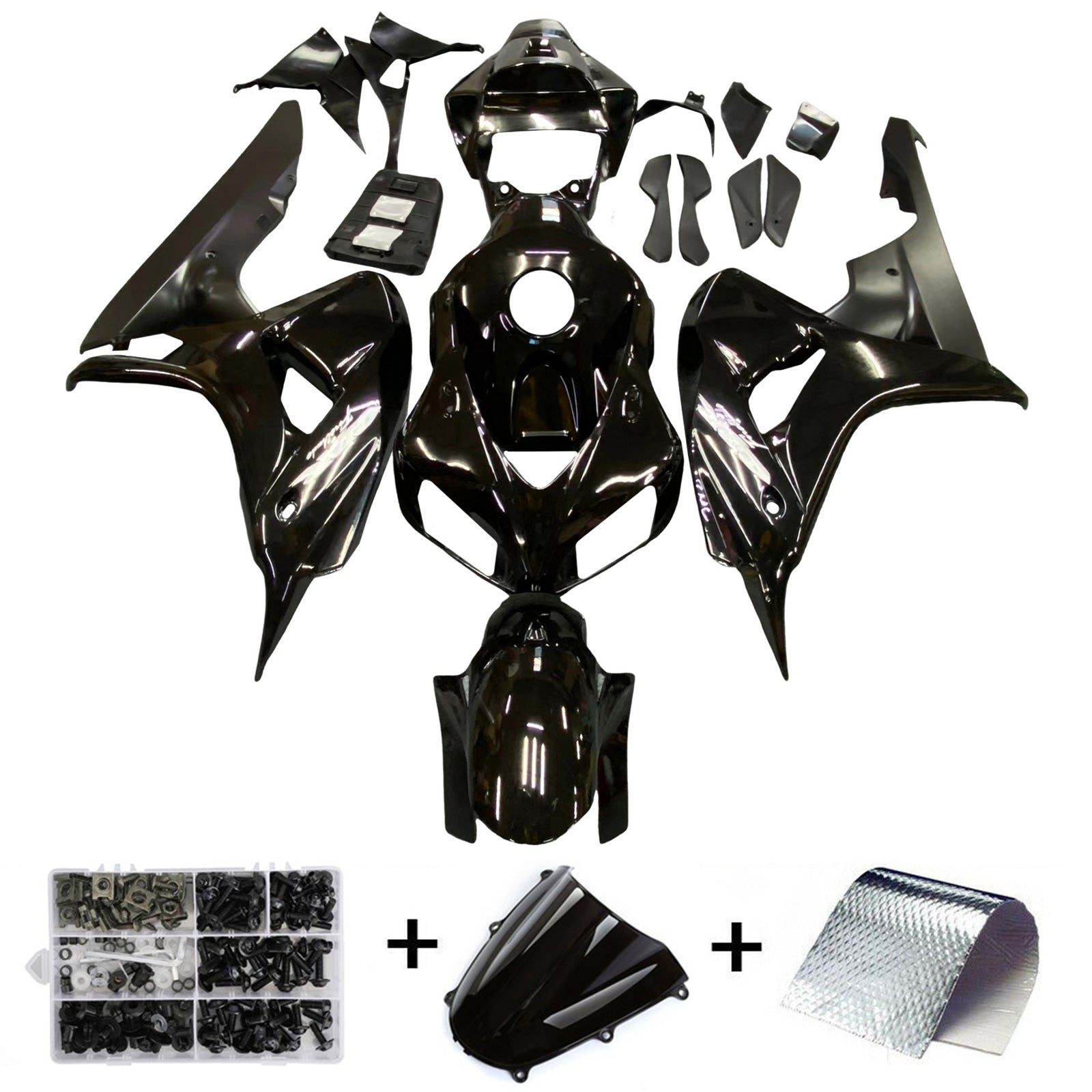 2006-2007 Honda CBR1000RR Gloss Black Fairing Kit av Amotopart