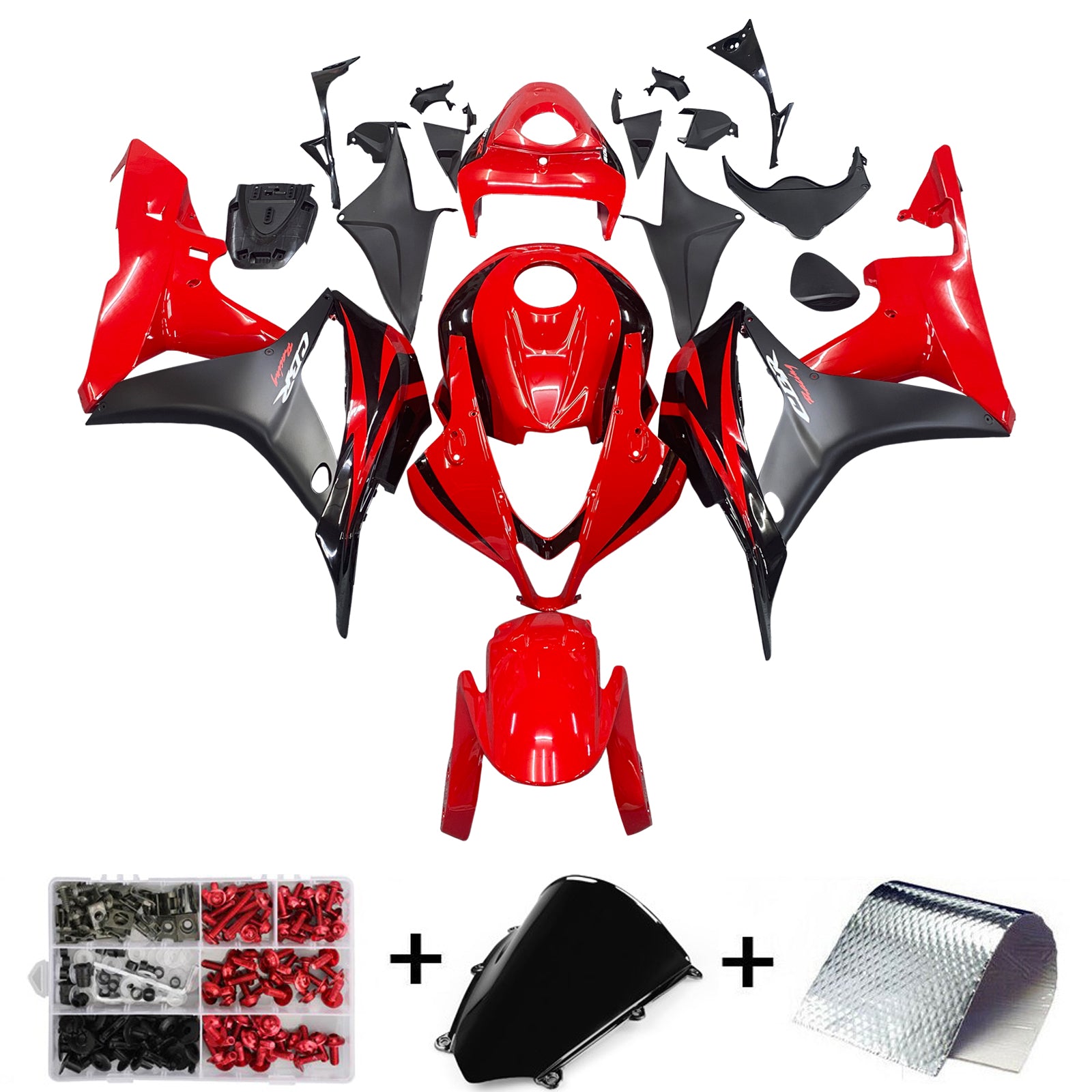 2007-2008 Honda CBR600RR Red Amotopart Fairing Kit