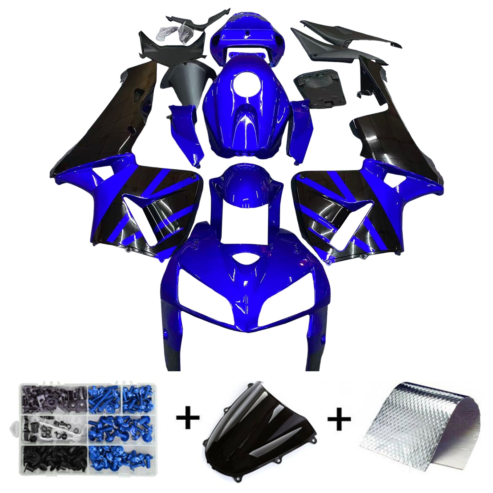 2005-2006 Honda CBR600RR Fairing Blue Black Kit