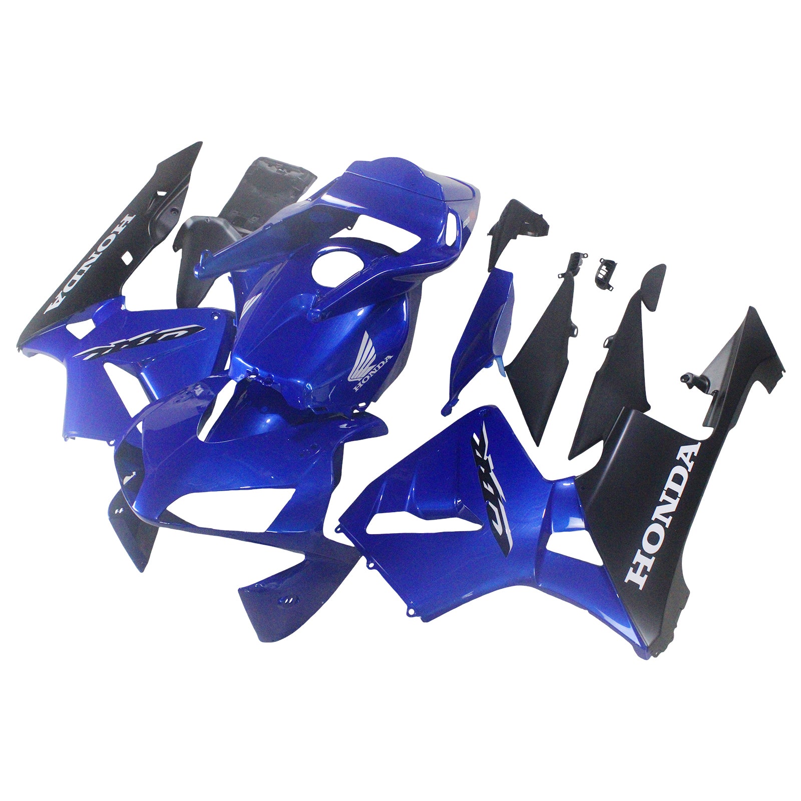 Honda CBR 600 RR Bleu 2003-2004 & Carénages CBR Racing noirs génériques