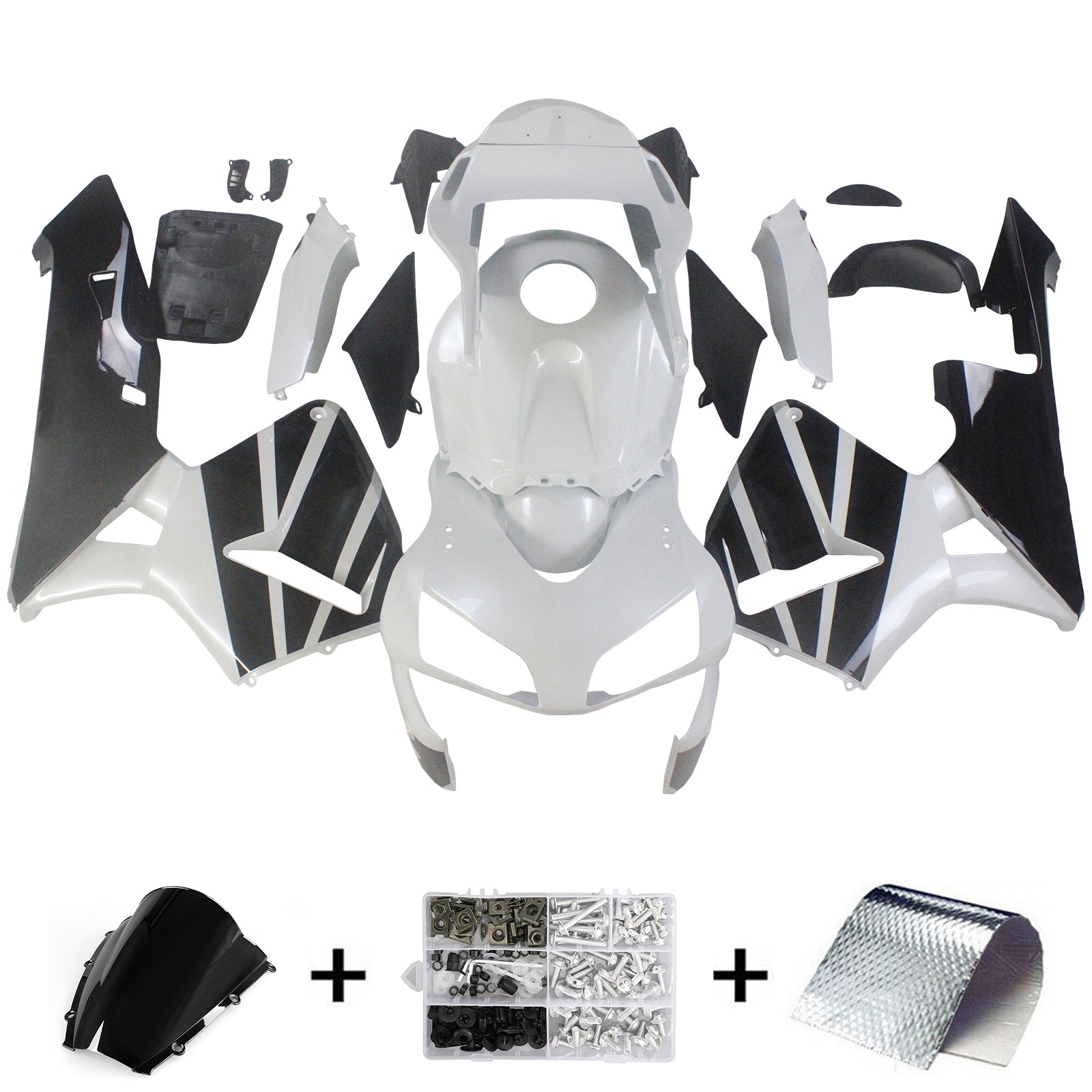 2003-2004 CBR600RR Carrosseriekuip Meerkleurig ABS Spuitgegoten kunststoffen Set 10 # Generiek