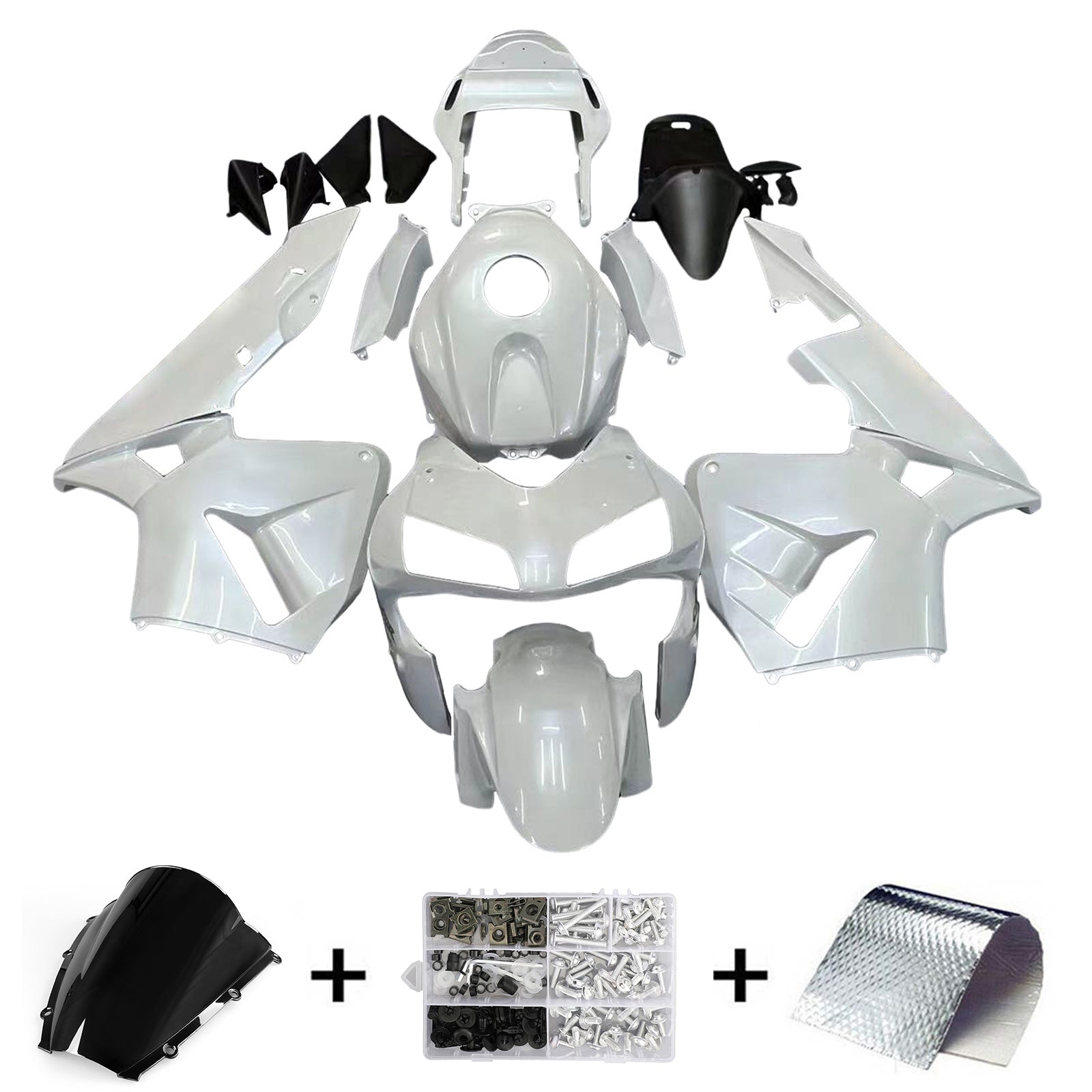 Stroomlijnkappen 2003-2004 Honda CBR 600 RR Metallic Wit Honda Racing Generic