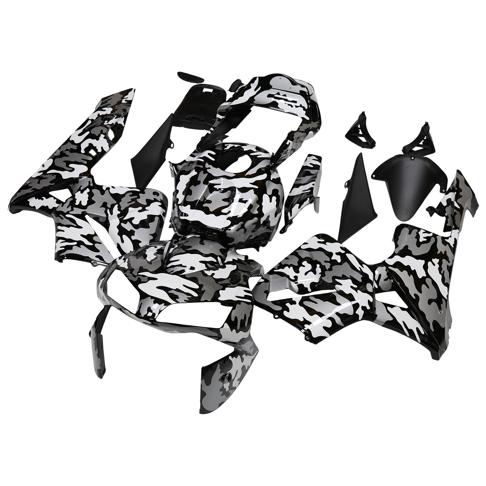 2003-2004 Honda CBR 600 RR Black White Silver Camouflage Racing Fairings Generic