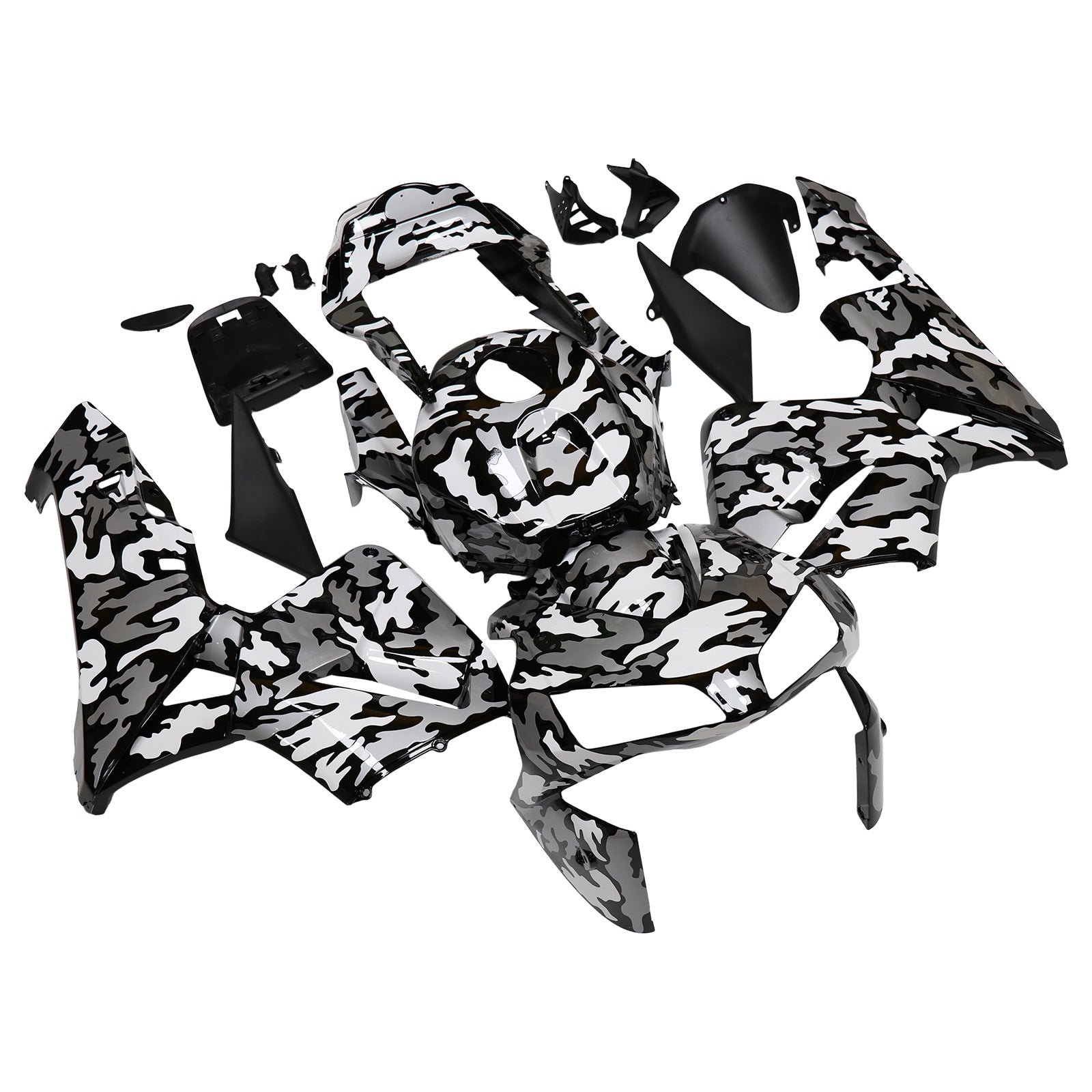 2003-2004 Honda CBR 600 RR Black White Silver Camouflage Racing Fairings Generic