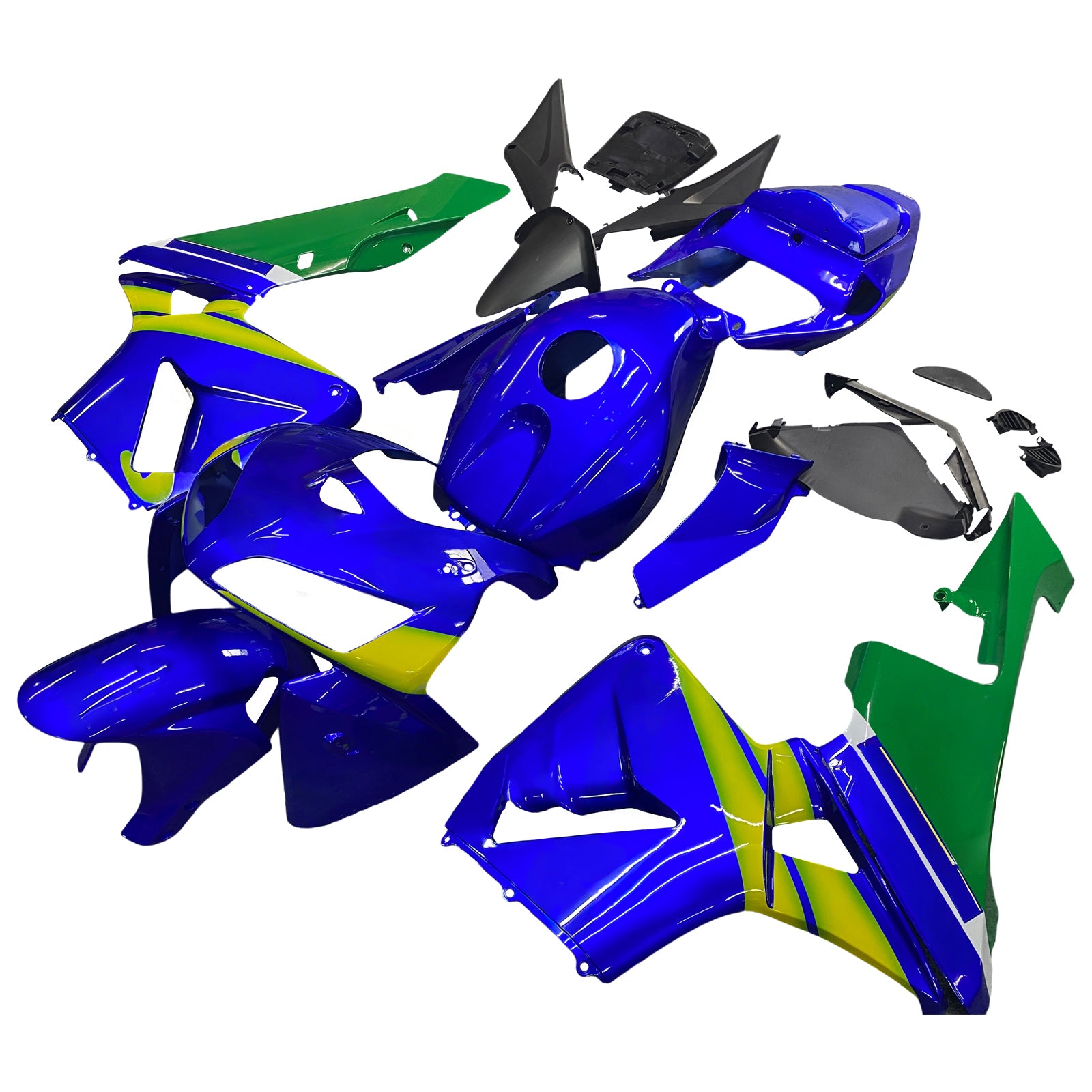 Honda CBR 600 RR Azul 2005-2006 & Carenagens Movistar Racing Verdes Genéricas