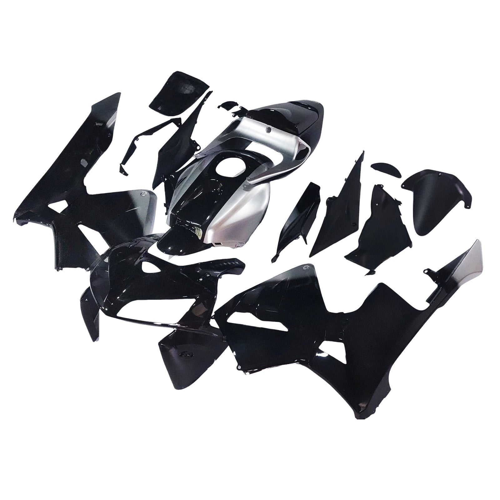 Honda CBR 600 RR negra 2005-2006 & Carenados Silver SevenStars Racing genéricos