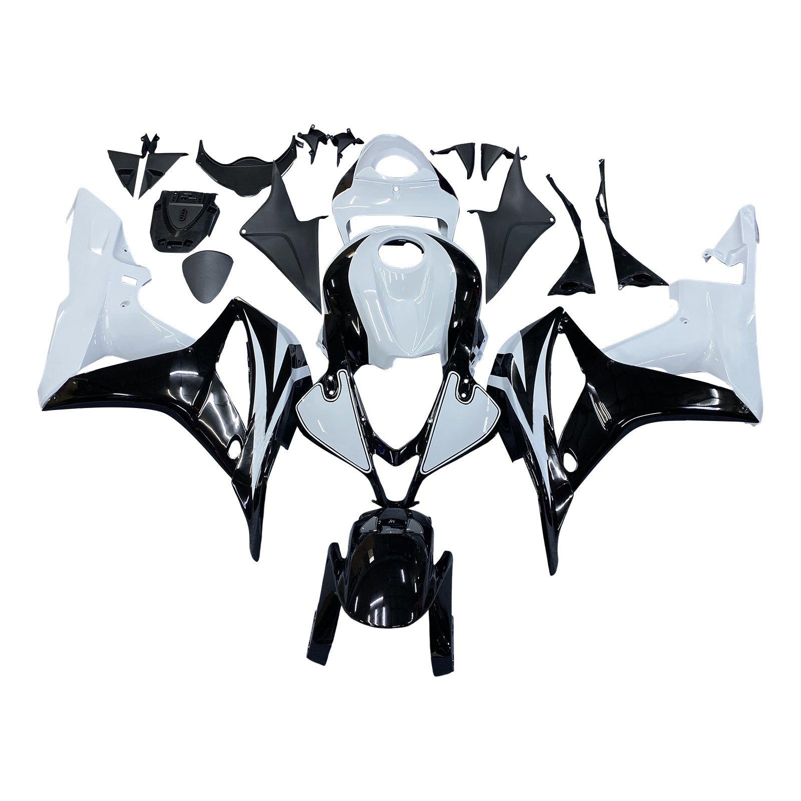 2007-2008 Honda CBR 600 RR Noir & Blanc CBR Racing Carénages Générique