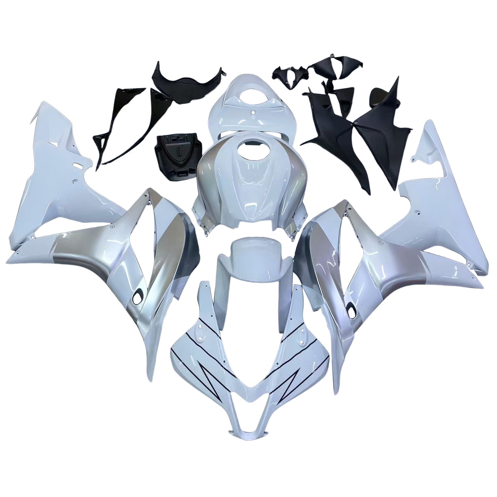2007-2008 Honda CBR 600 RR Argent & Blanc Repsol Racing Carénages Générique