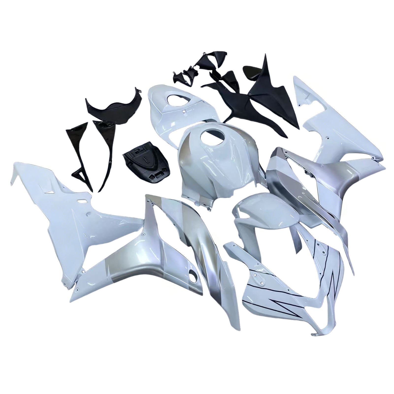 2007-2008 Honda CBR 600 RR Argent & Blanc Repsol Racing Carénages Générique
