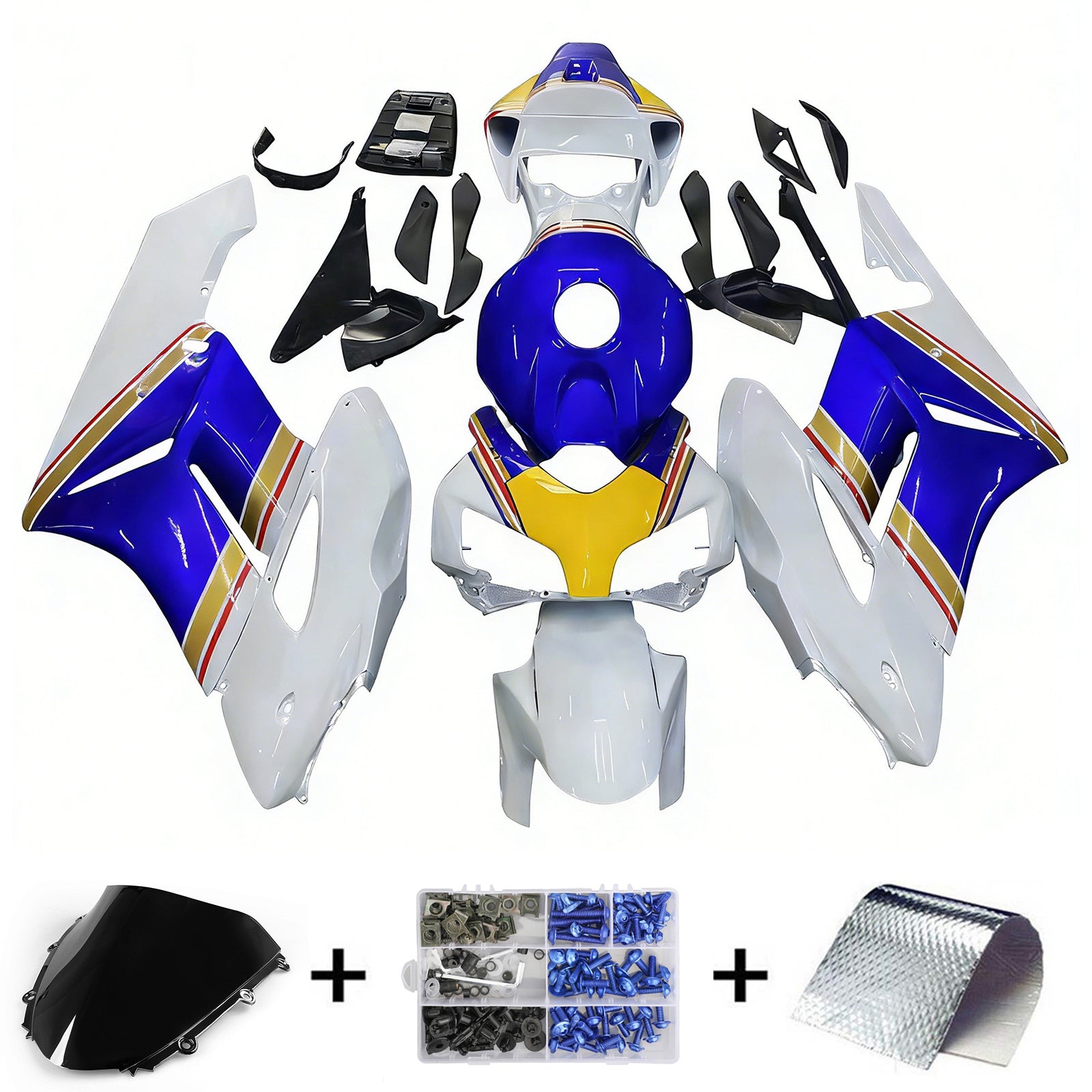 2004-2005 Honda CBR 1000 RR Amotopart stroomlijnkappen Meerkleurige Rothmans Honda Racing Customs kuip