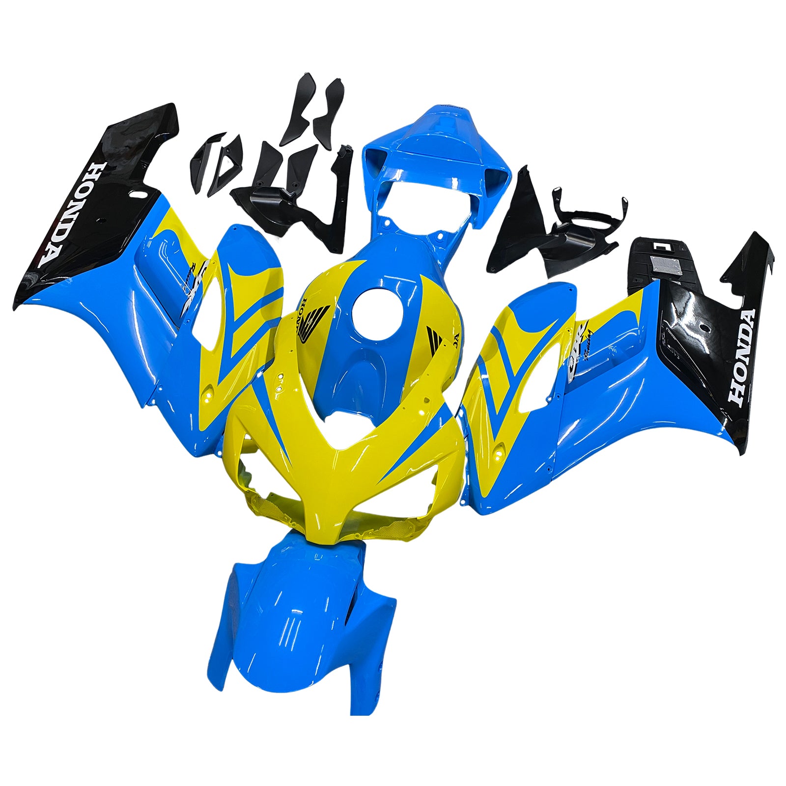 2004-2005 Honda CBR 1000 RR Amotopart Fairings Blue Yellow CBR Racing Customs Cairring
