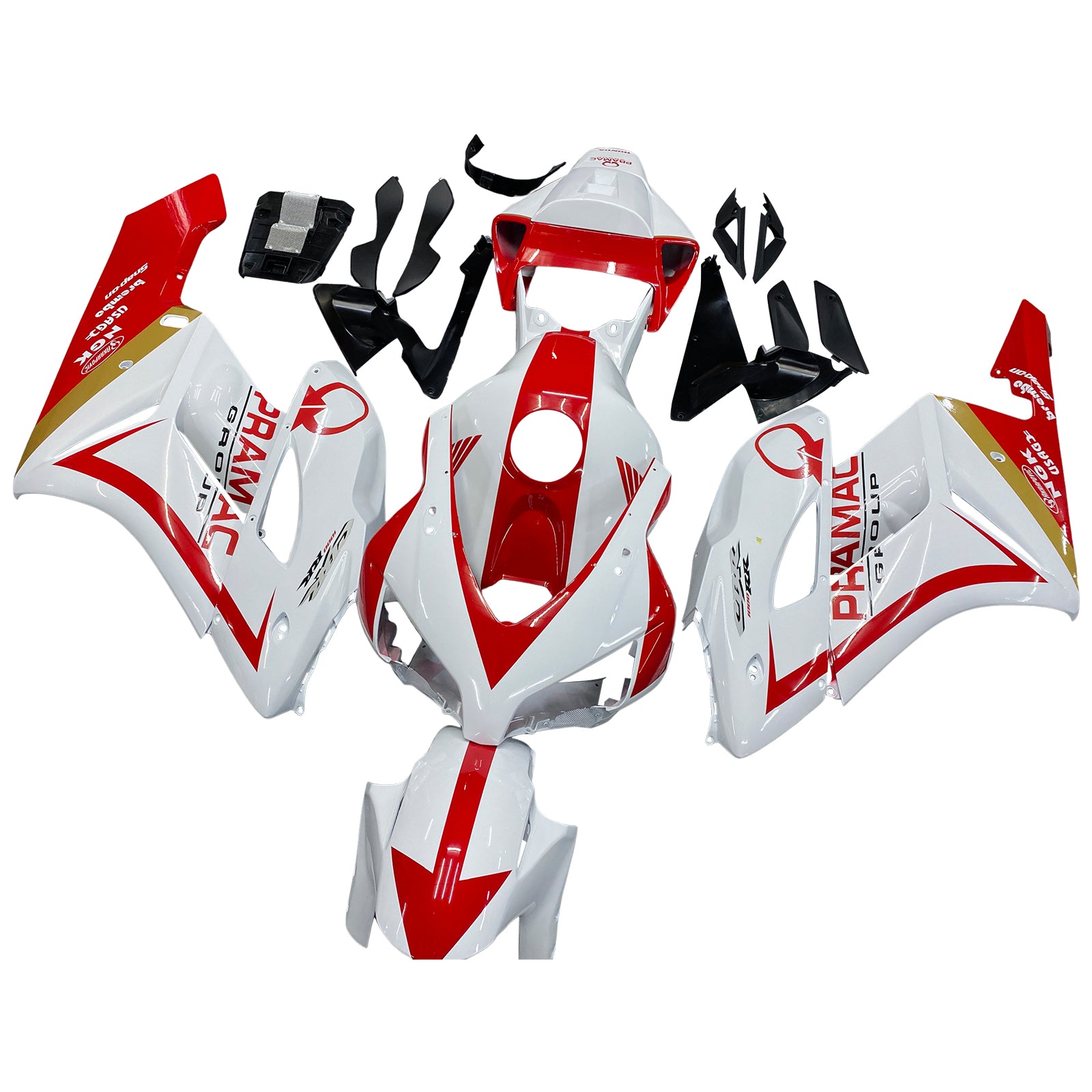 2004-2005 Honda CBR 1000 RR Amotopart Faquings White Red Honda Racing Custov Cooling Saquing