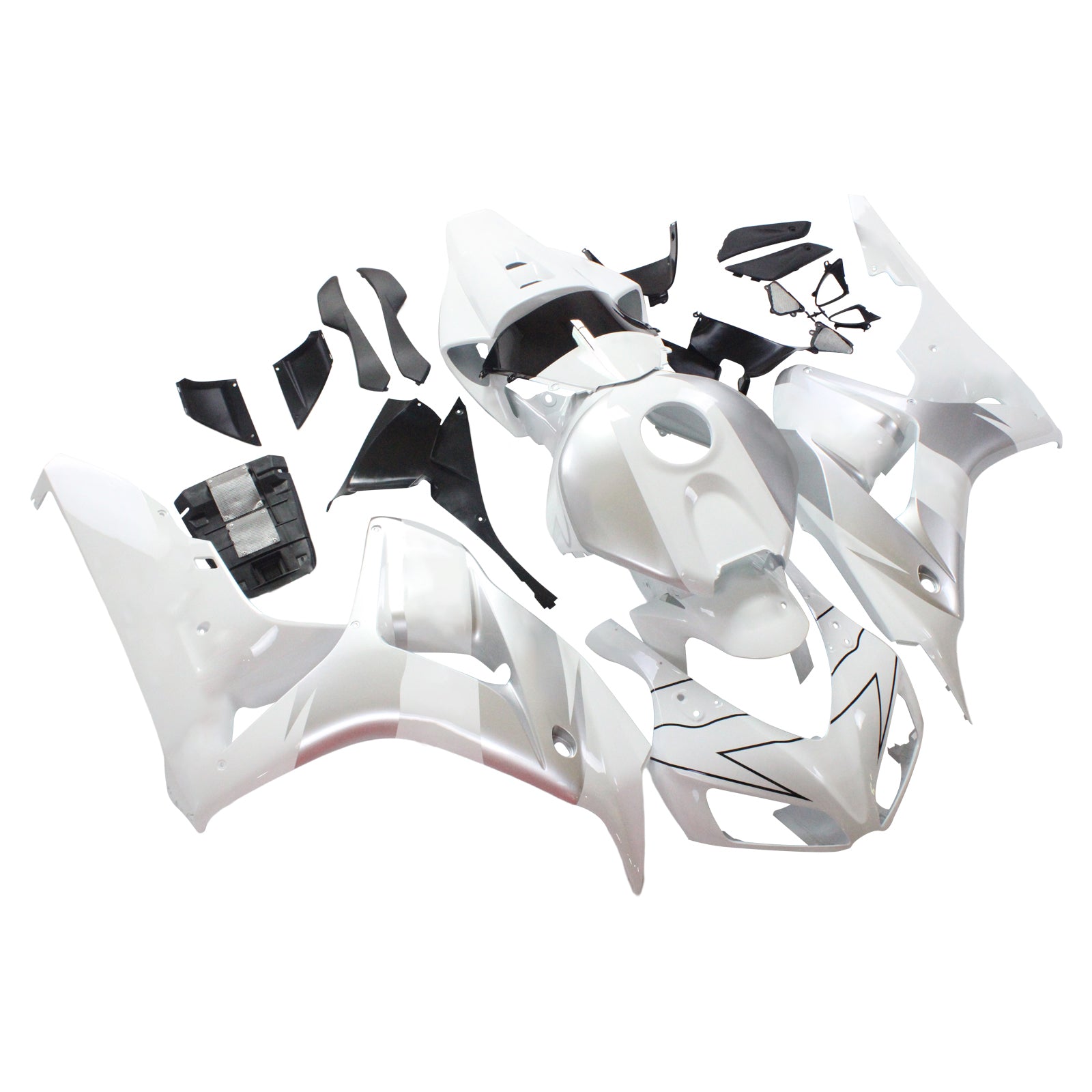 2006-2007 Honda CBR 1000 RR Hvit & Sølvfargede Repsol Racing-kåper generiske