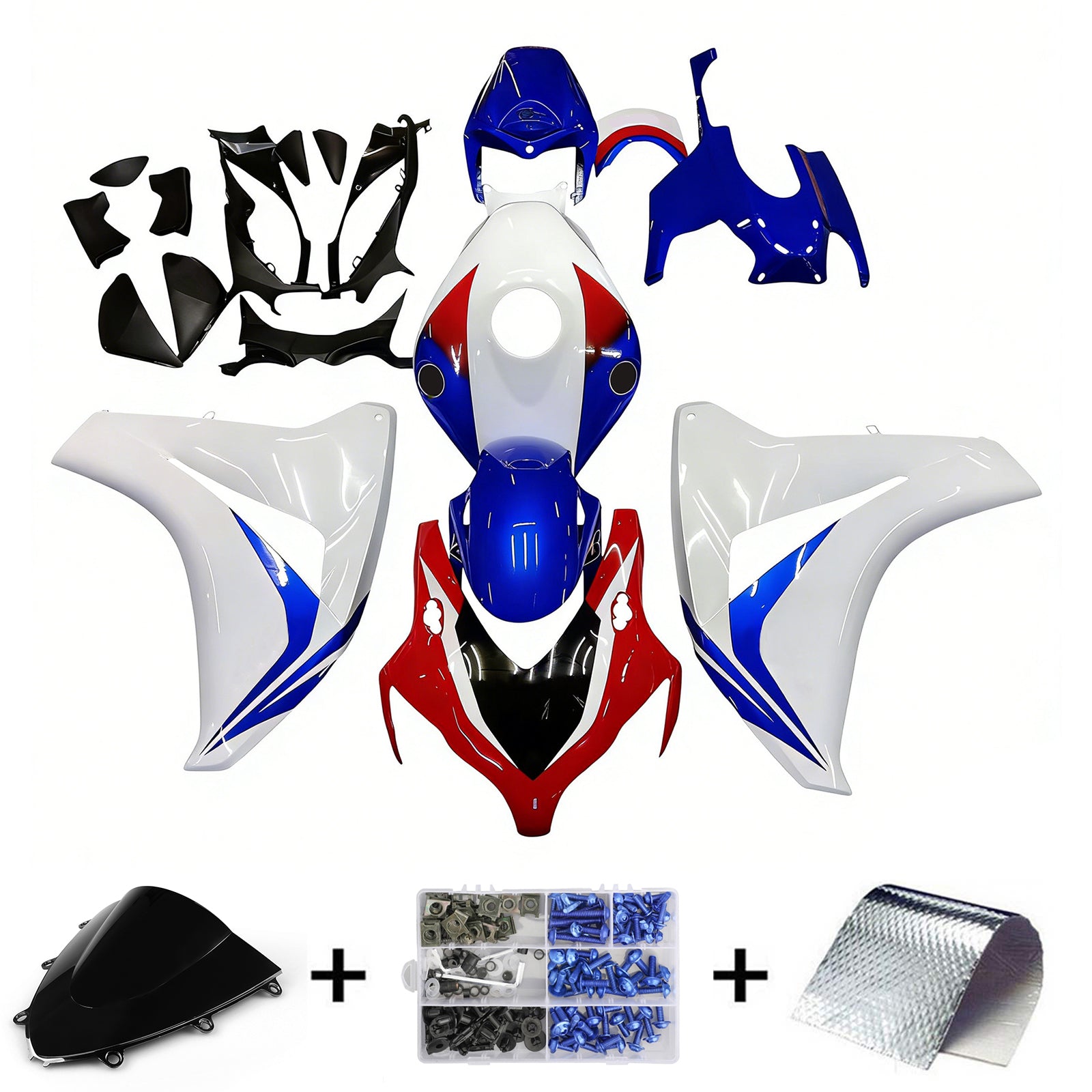2008-2011 Honda CBR 1000 RR Red Whit Blue HRC Racing Fairings Generic
