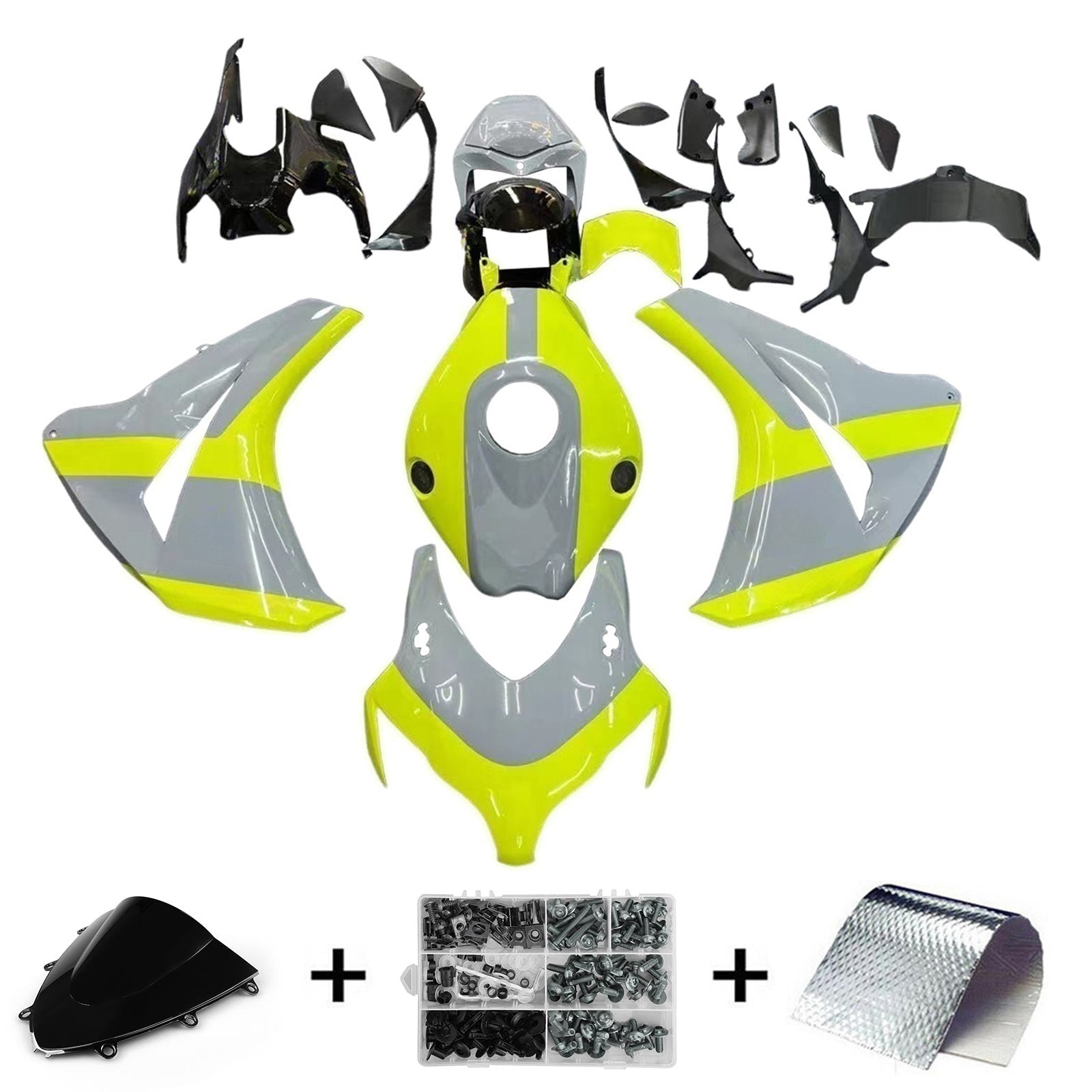 2008-2011 Honda CBR1000RR Injection Fairing Kit Karosseri Plast ABS#197