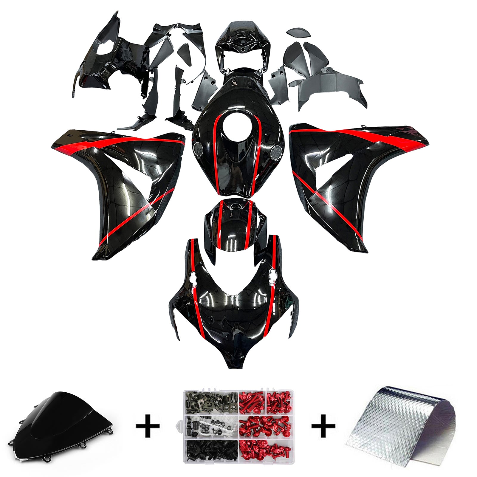 2008-2011 Honda CBR1000RR-injektionsmässa kit Bodywork Plastic ABS#199