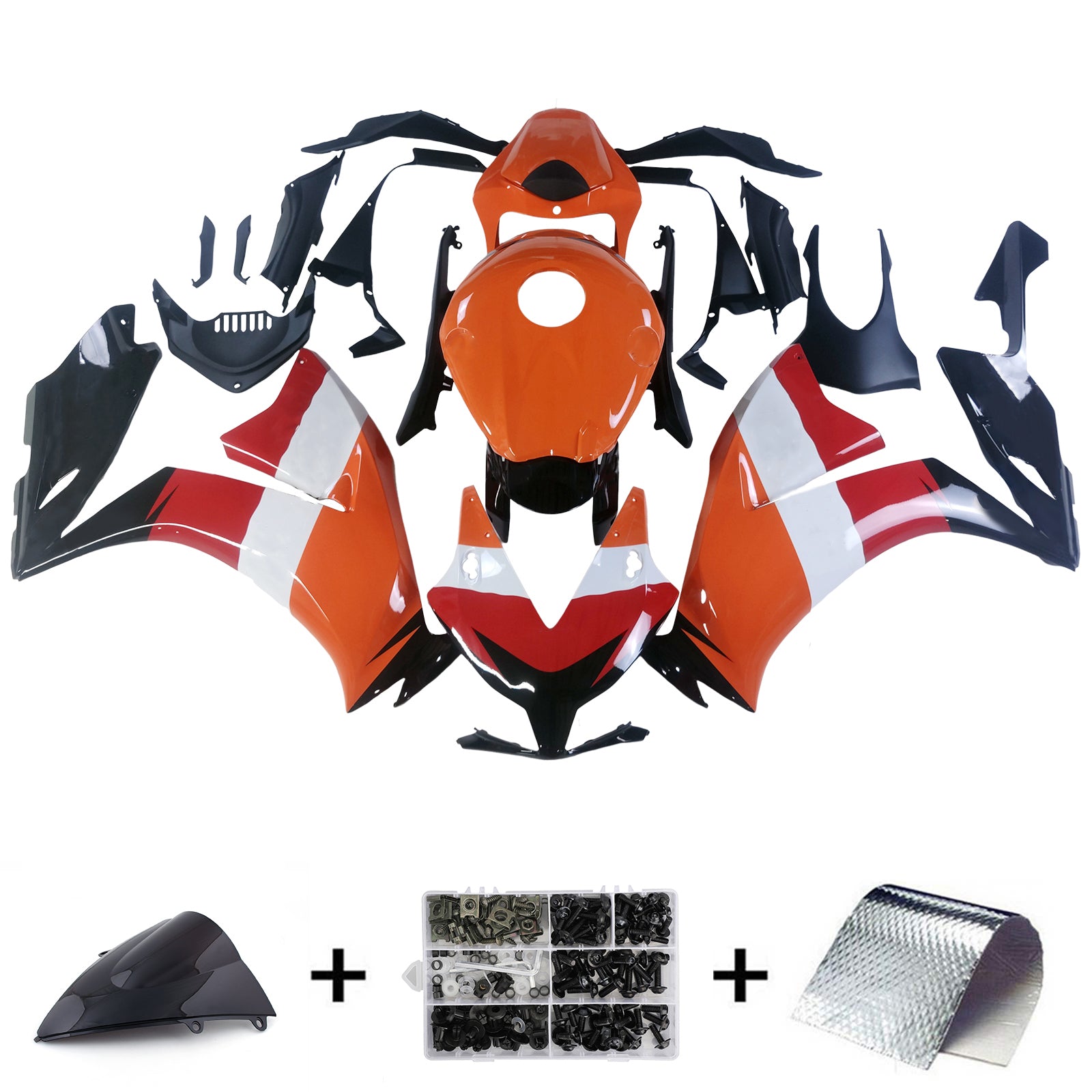 Carenados de carreras Honda CBR1000RR Repsol 2012-2016, color naranja, genéricos
