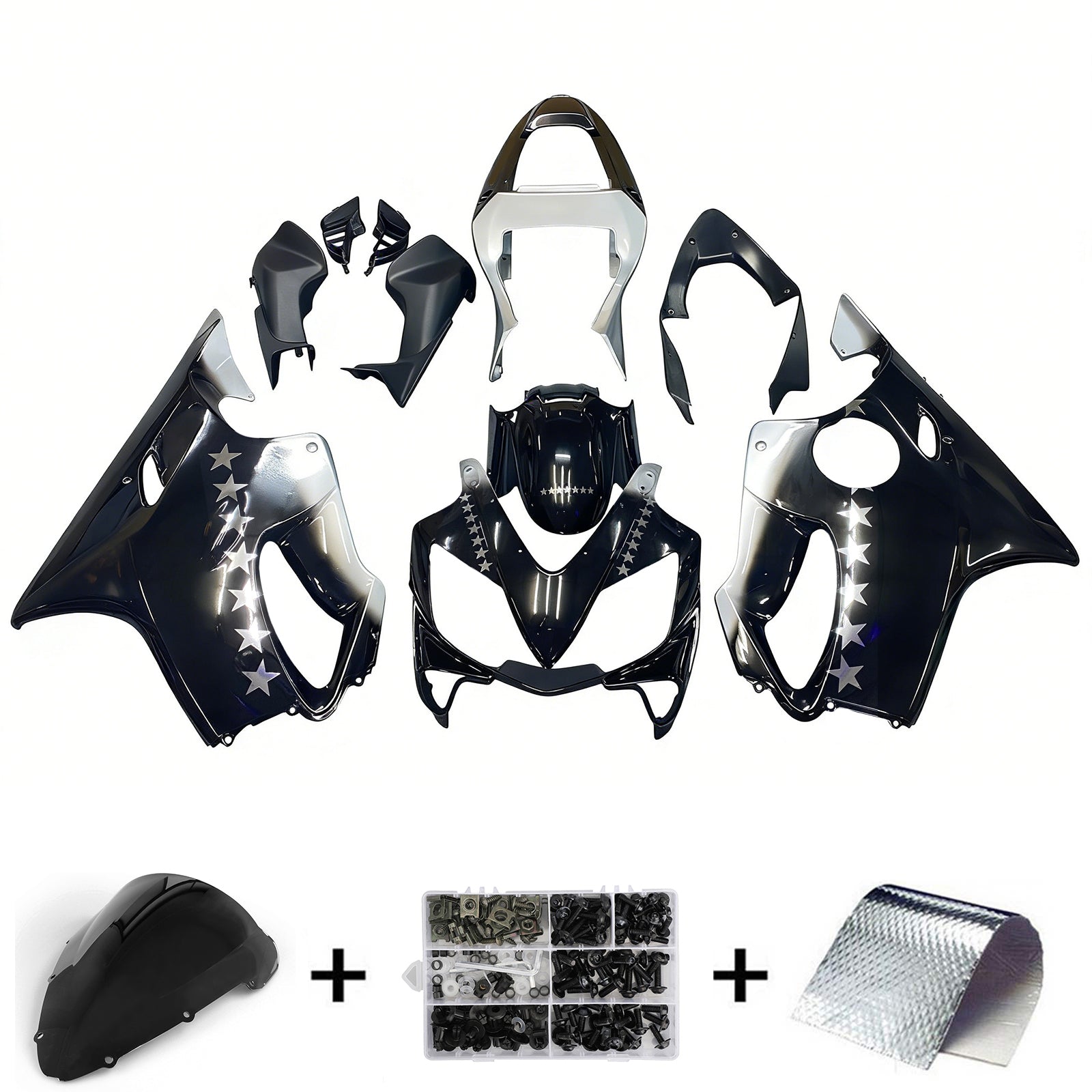2001-2003 Honda CBR 600 F4i Negro SevenStars Racing Carenados Genérico