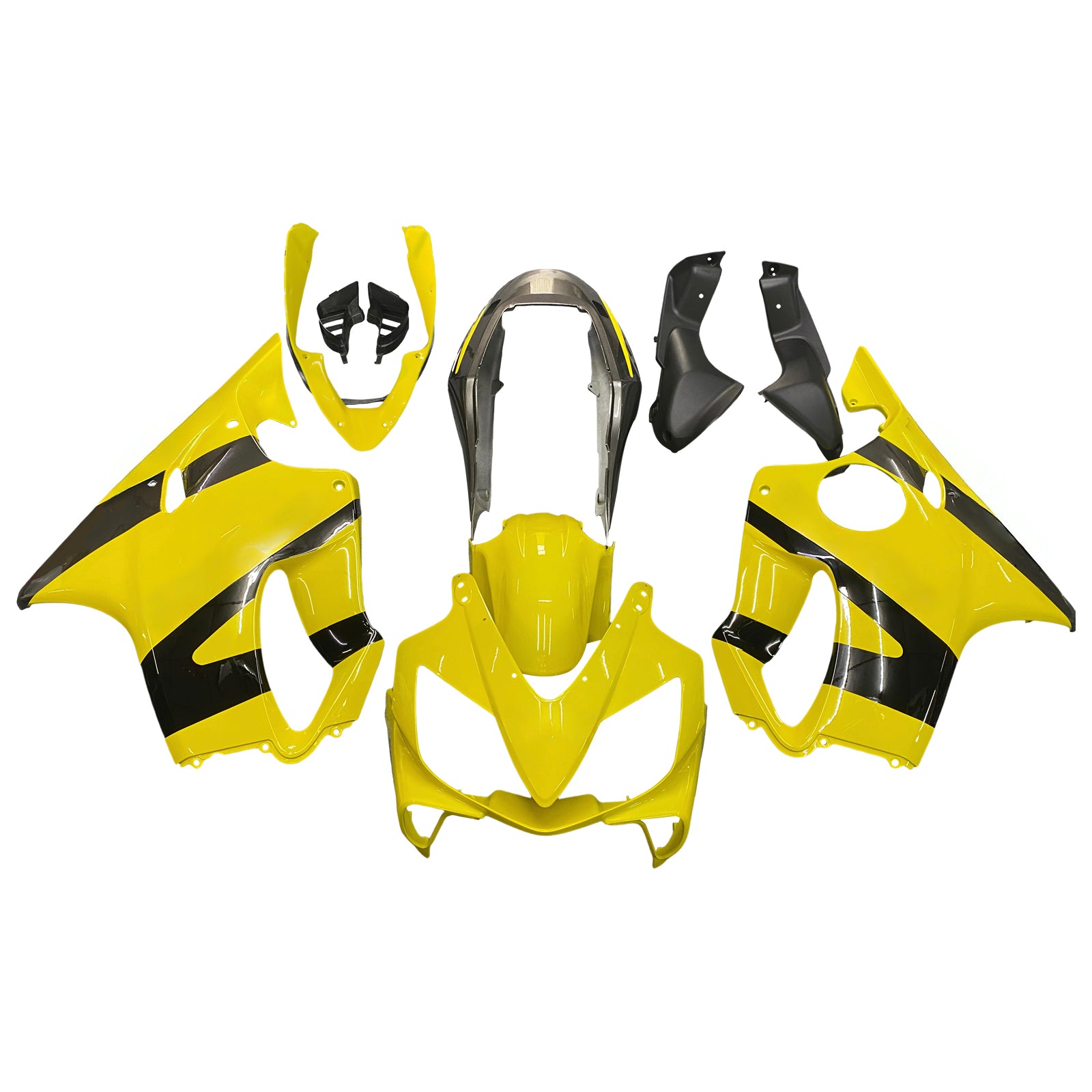 2004-2007 Honda CBR 600 F4i Geel & Zwart CBR Racing stroomlijnkappen Generiek