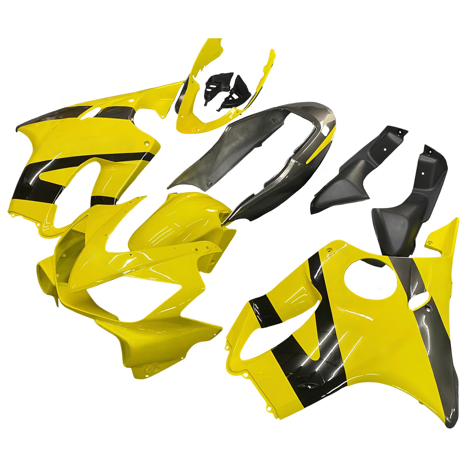 2004-2007 Honda CBR 600 F4i Geel & Zwart CBR Racing stroomlijnkappen Generiek