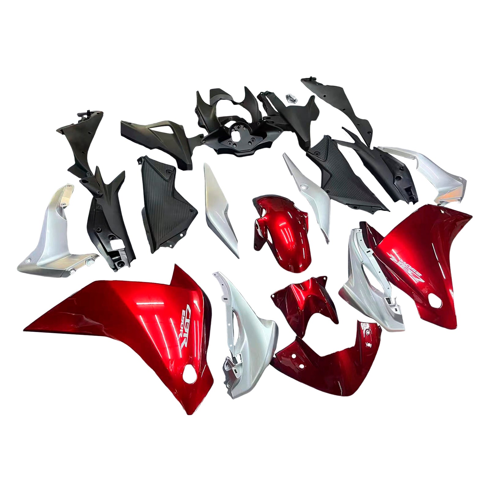 2011-2015 Honda CBR250R Amotopart Fairings Red Silver CBR Racing Customs Fairing