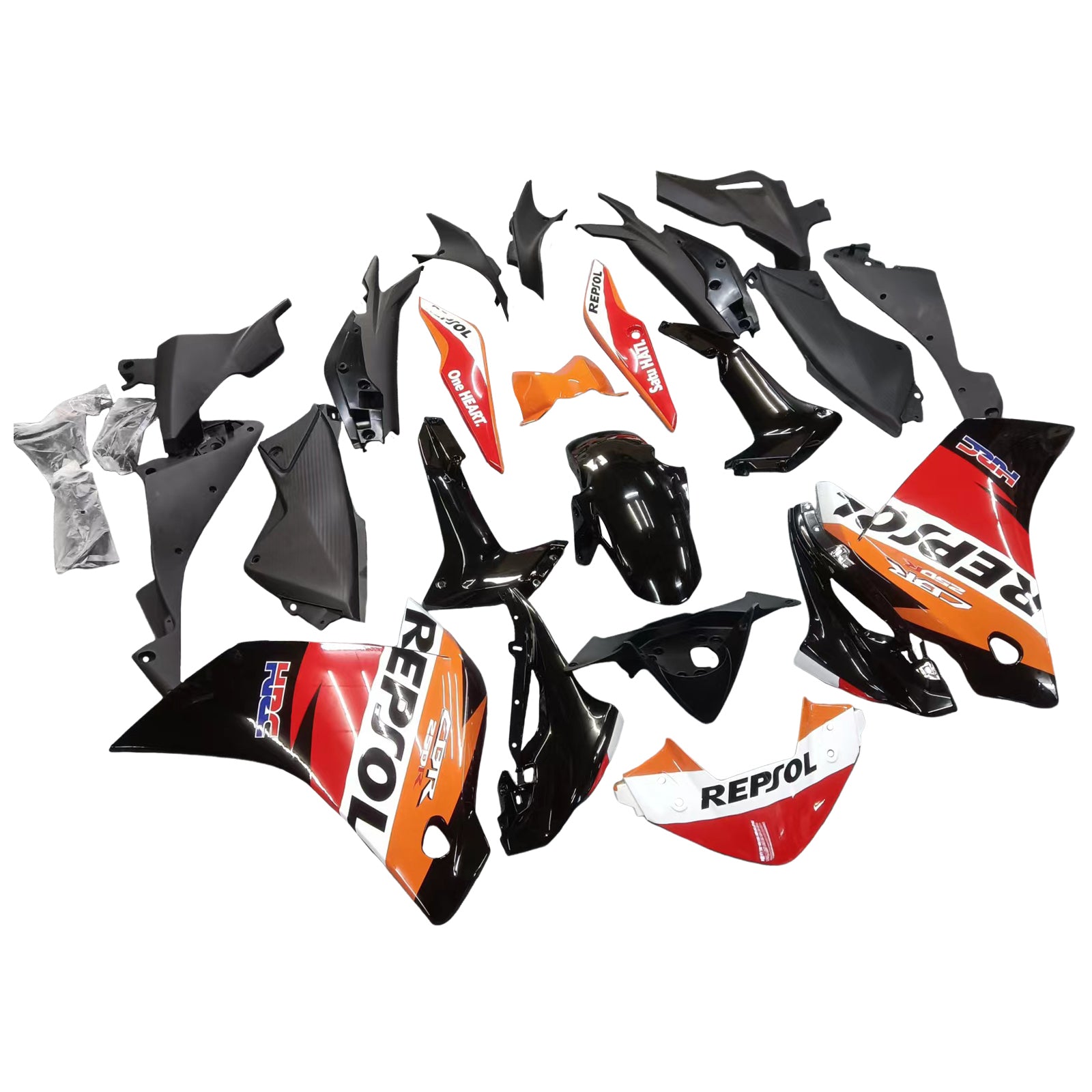 2011-2015 Honda CBR250R Repsol Orange Racing Carénages Générique