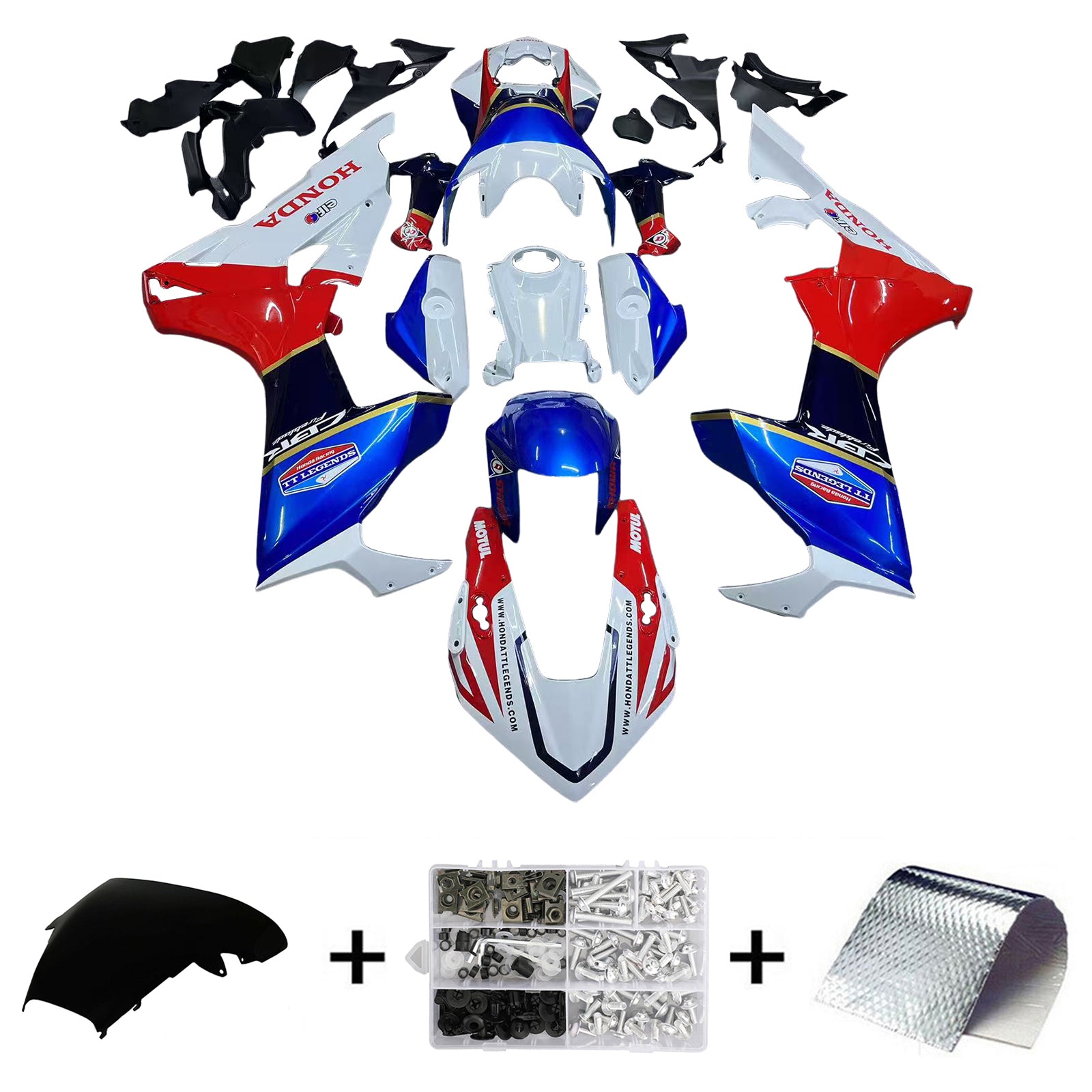 2017-2023 Honda CBR1000RR Amotopart Kit de carénage d'injection carrosserie plastique ABS #101