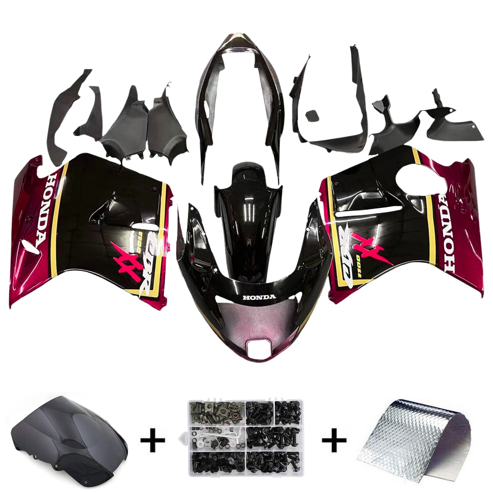 1996-2007 Honda CBR1100XX SuperblackBird Amotopart Injection Fairing Kit Bodywork ABS #101