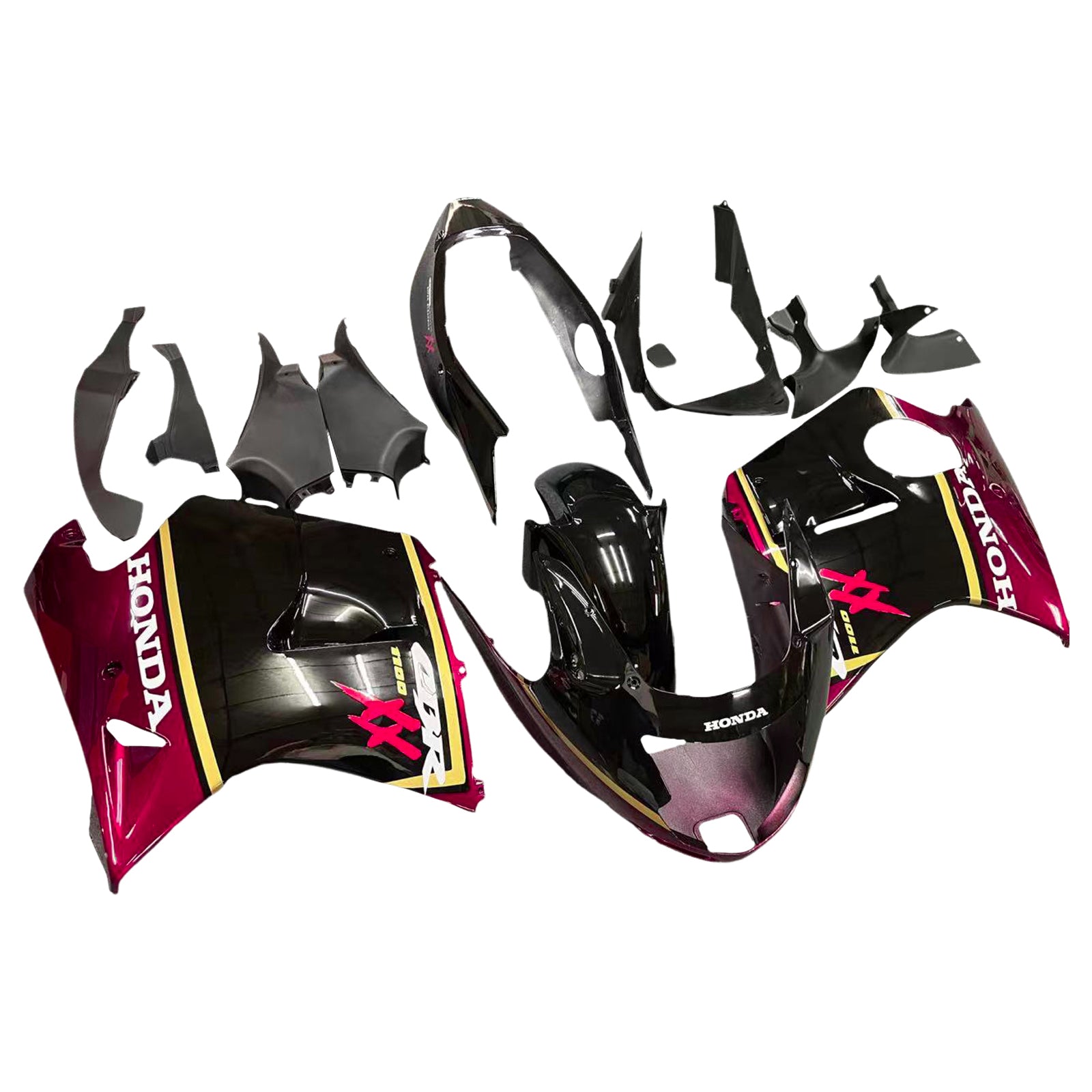 1996-2007 Honda CBR1100XX SuperblackBird Amotopart Injection Fairing Kit Bodywork ABS #101