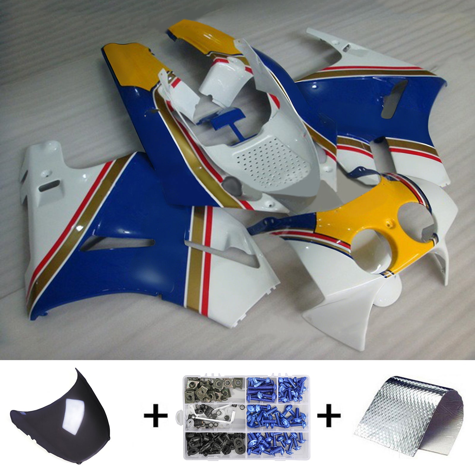1988-1992 Honda VFR400R NC30 Amotopart Kit de carénage d'injection carrosserie plastique ABS #103