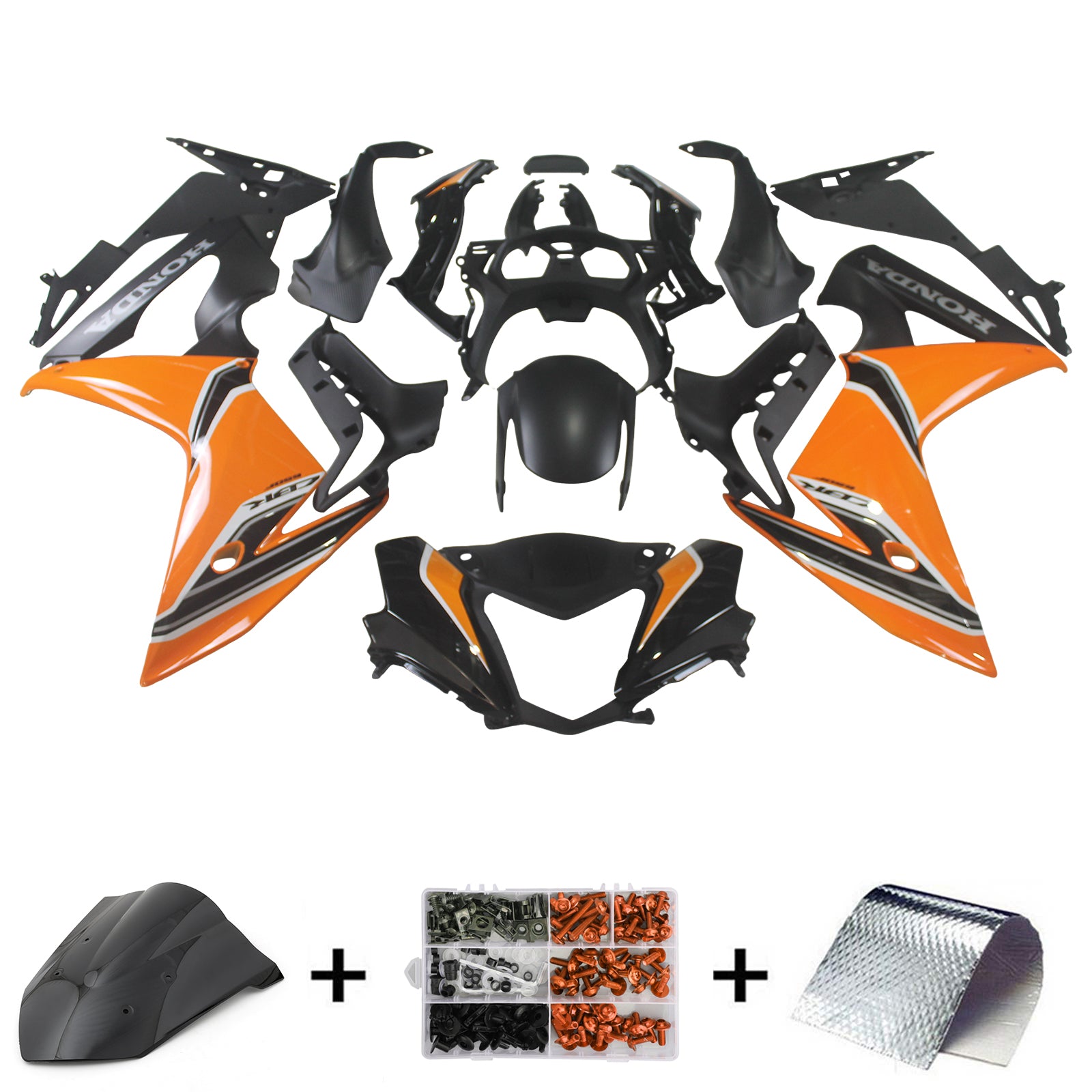2014-2019 Honda CBR650f Amotopart Injection Kit de carénage de carrosserie Plastique ABS # 108