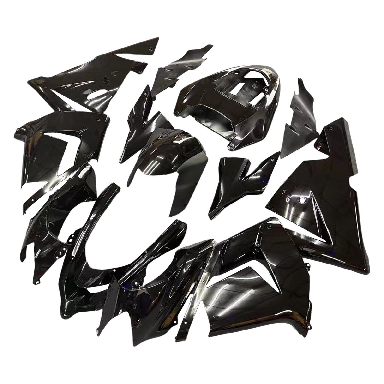 2004-2005 Kawasaki Zx10R kuip, glanzend zwarte kuipset
