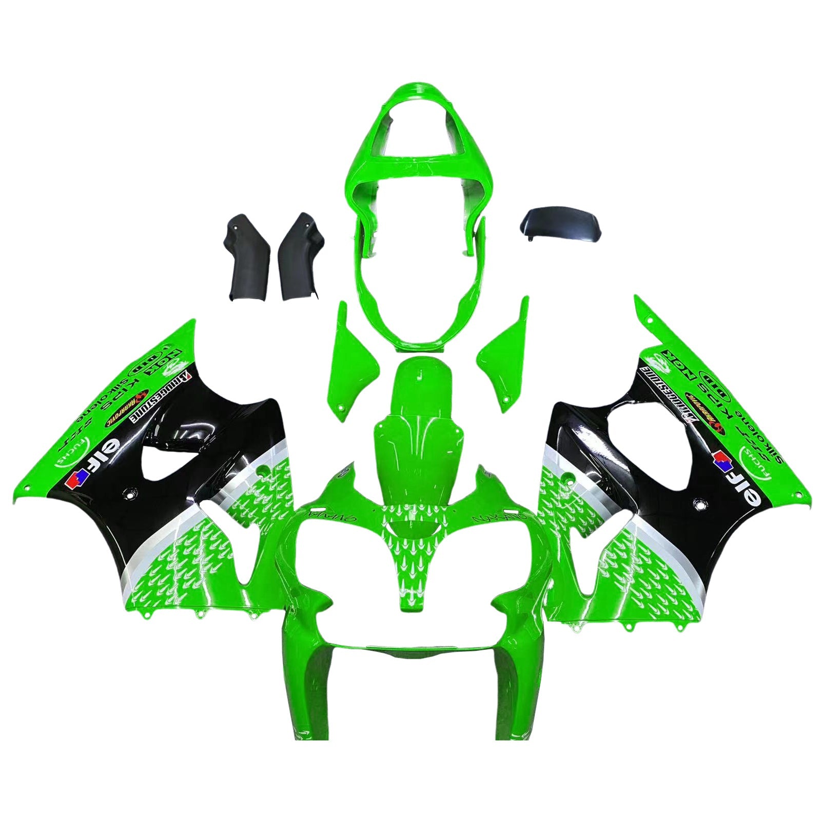 2000-2002 Kawasaki ZX6R 636 2005-2008 ZZR600 Injeksjon Fairing Kit Bodywork#119