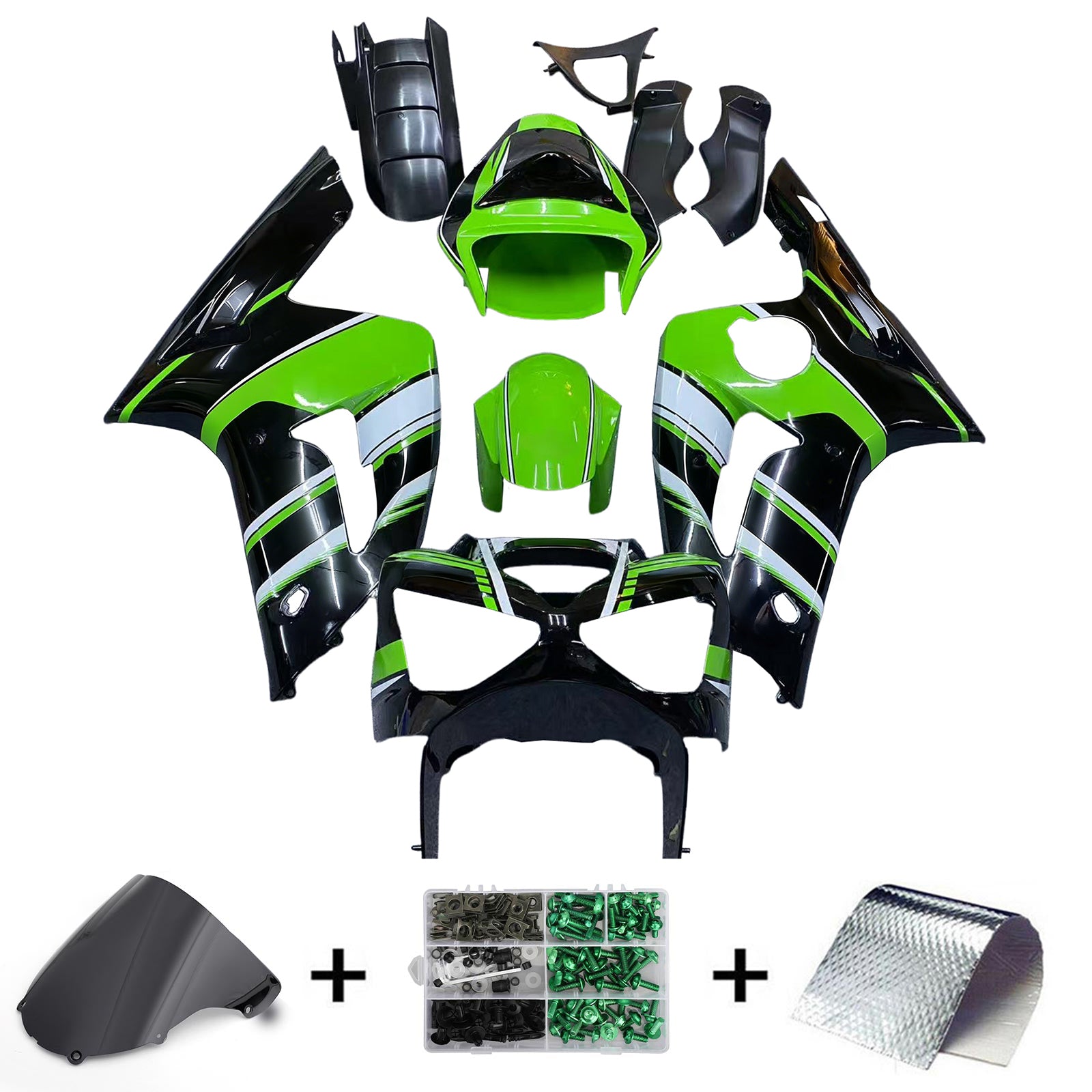 2003-2004 Kawasaki ZX6R 636 Kit de carénage d'injection carrosserie plastique ABS # 121