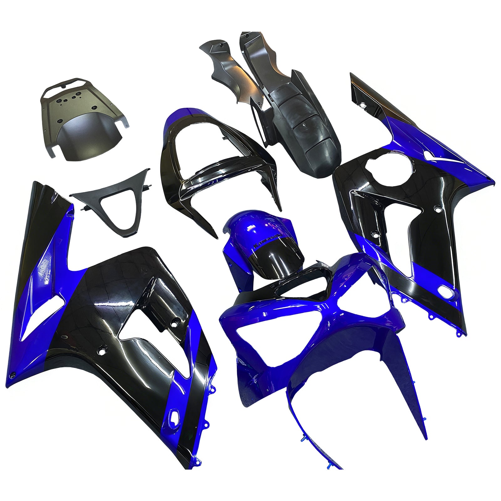 2003-2004 Kawasaki ZX6R 636 Injeksjon Fairing Kit Bodywork Plastic ABS#122