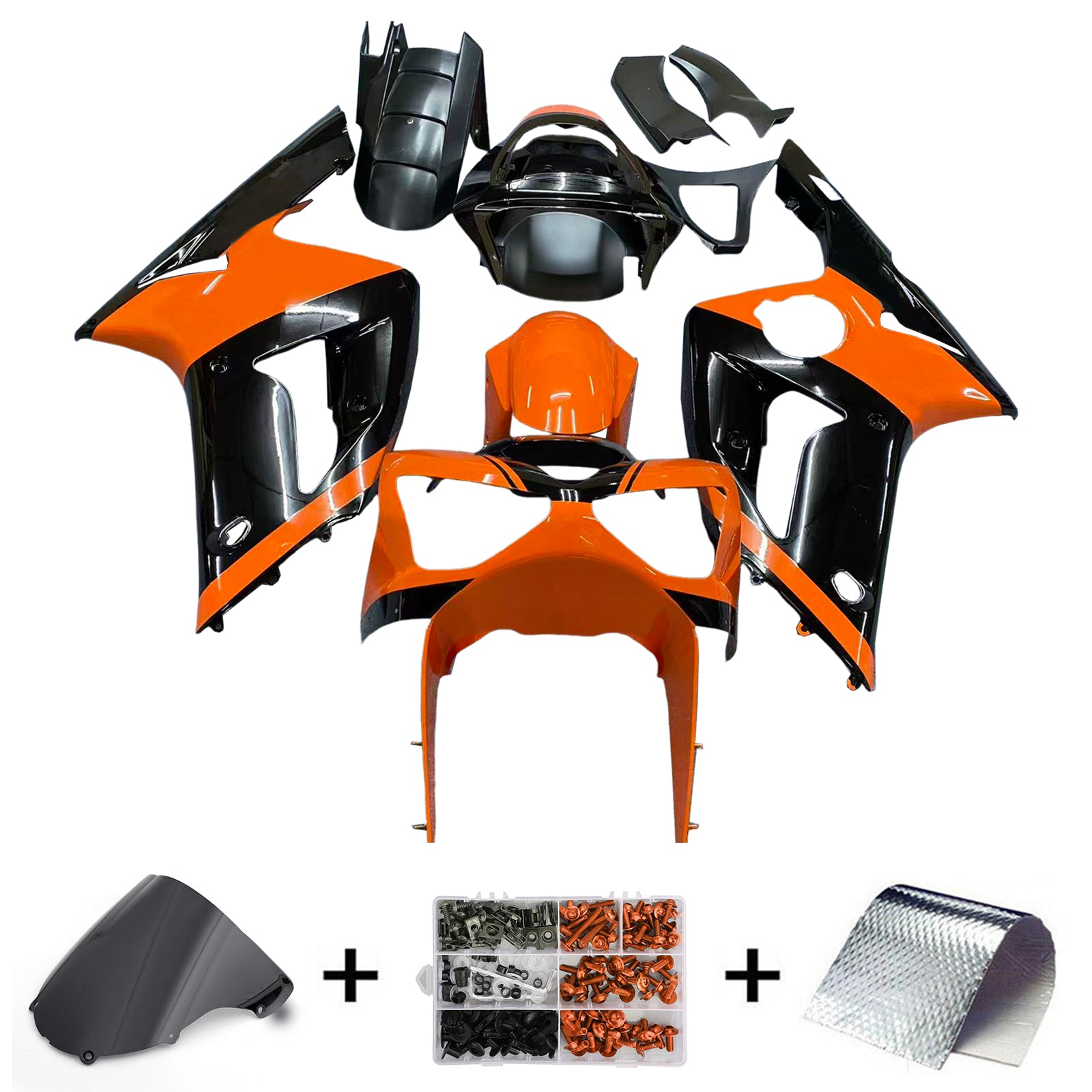 2003-2004 Kawasaki ZX6R 636 Injection Fairing Kit Bodywork Plastic ABS#128