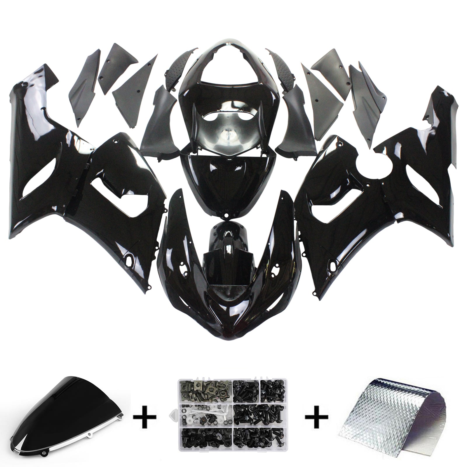 2005-2006 KAWASAKI ZX6R 636 AMOTOPART INJEKTION FAIRING KIT BOODYWORK ABS #108