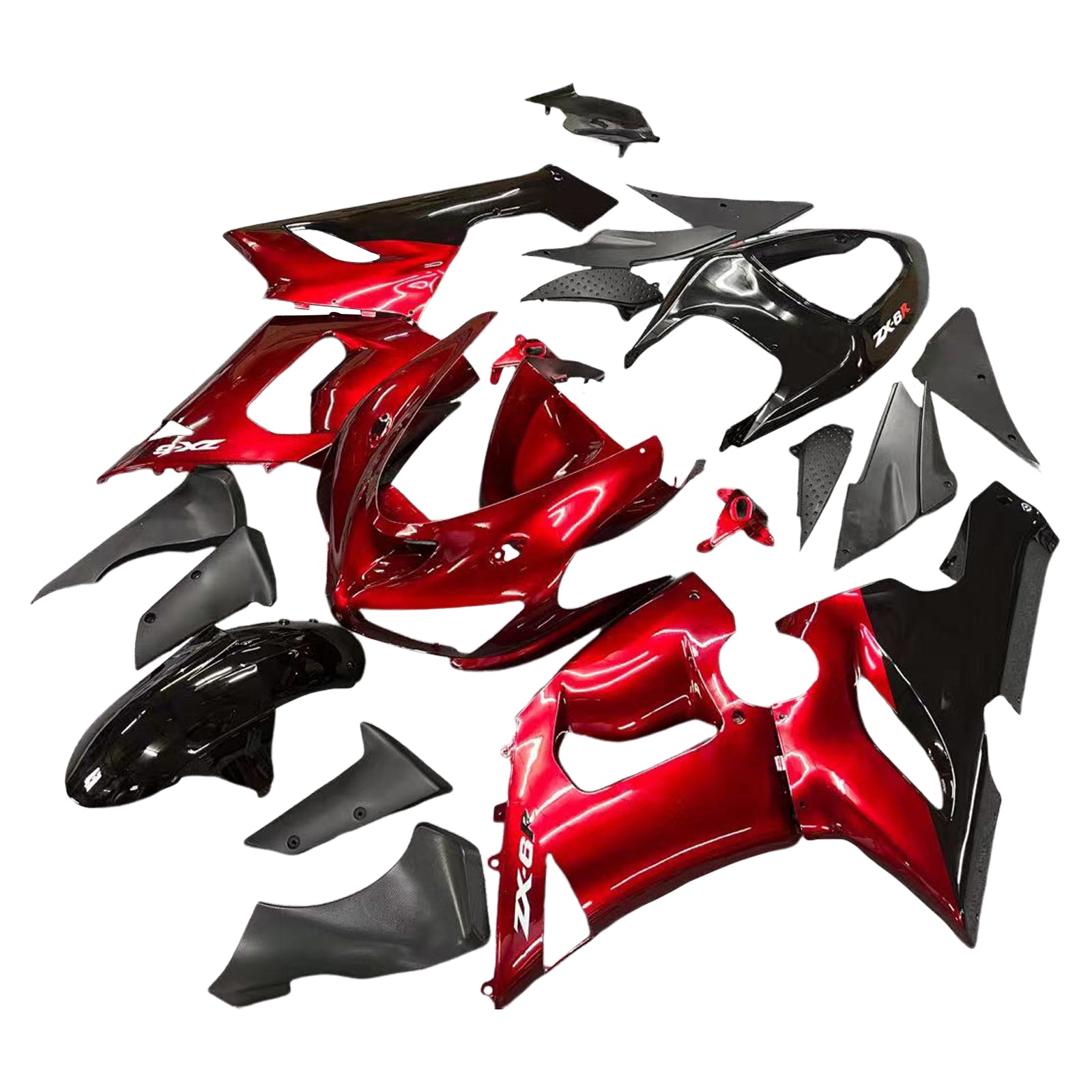 2005-2006 KAWASAKI ZX6R 636 AMOTOPART INJECTION FAIRING KIT BORDOWWORD PLASTIQUE ABS # 113