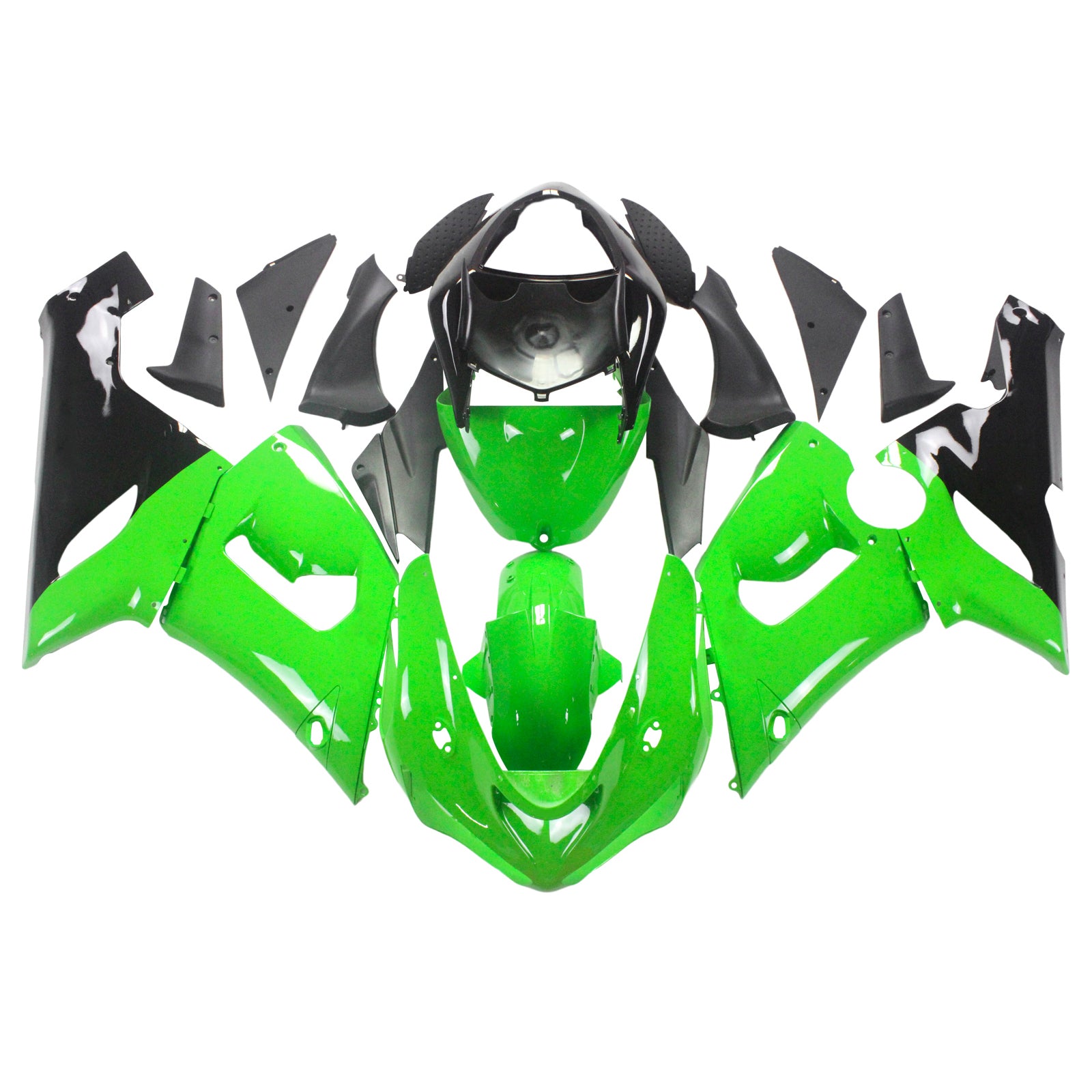 2005-2006 KAWASAKI ZX6R 636 Kit de carénage injection amotopart Bodywork Plastic Abs # 121