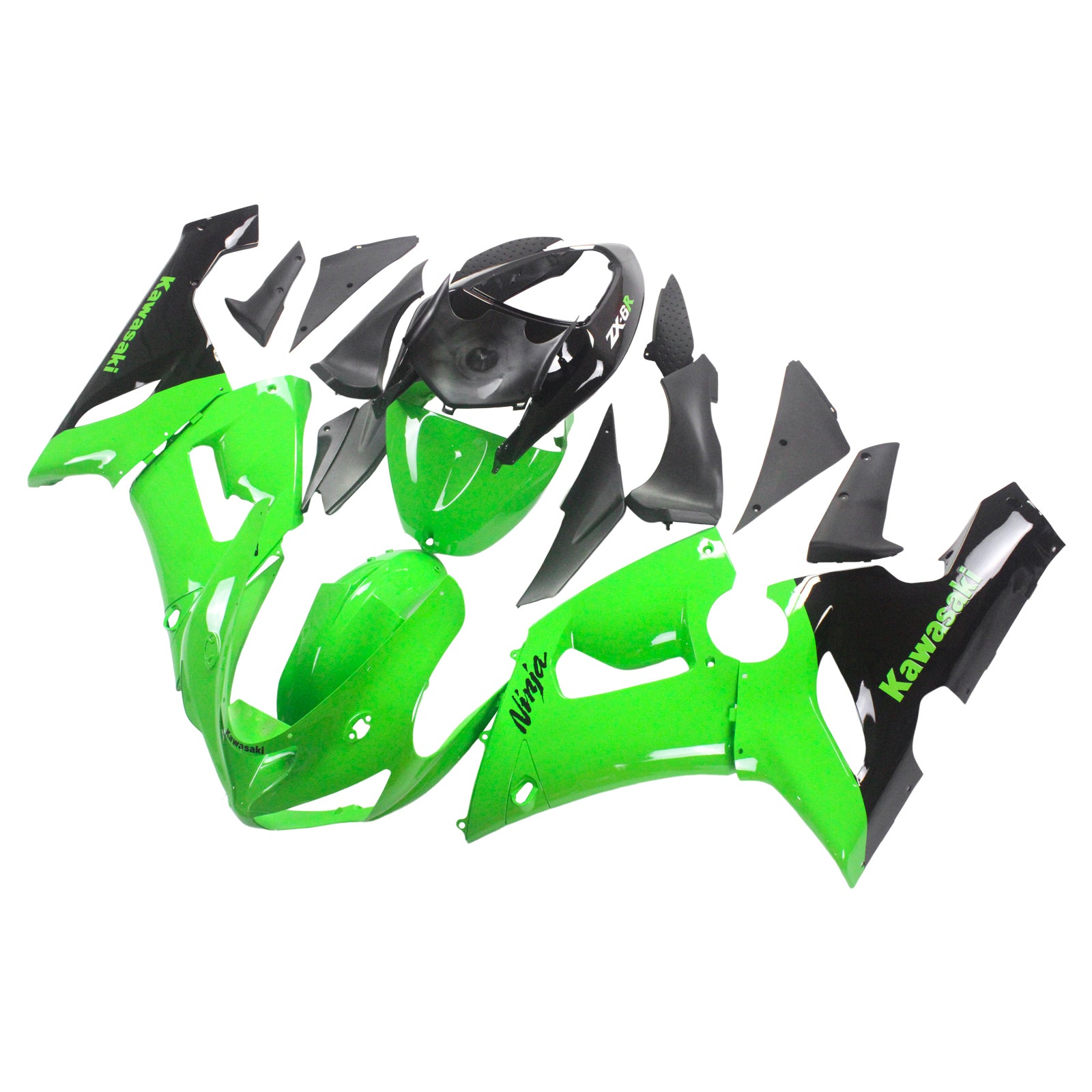 2005-2006 Kawasaki ZX6R 636 Amotopart Injection Fairing Kit Bodywork Plastic ABS #121