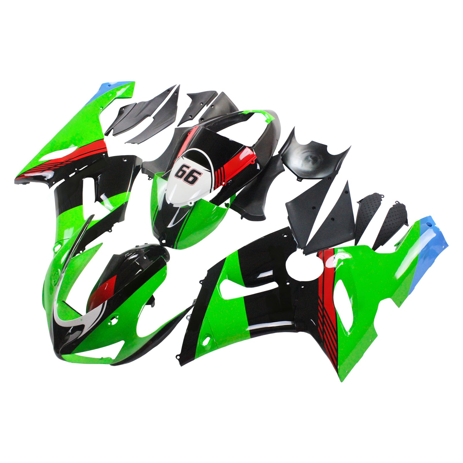 2005-2006 KAWASAKI ZX6R 636 AMOTOPART INJECTION FAIRING KIT BORDOWWORD PLAST ABS # 123